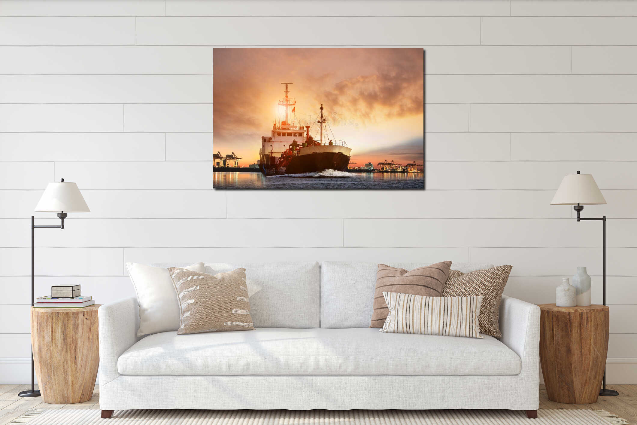 Canvas hanging interior mockup