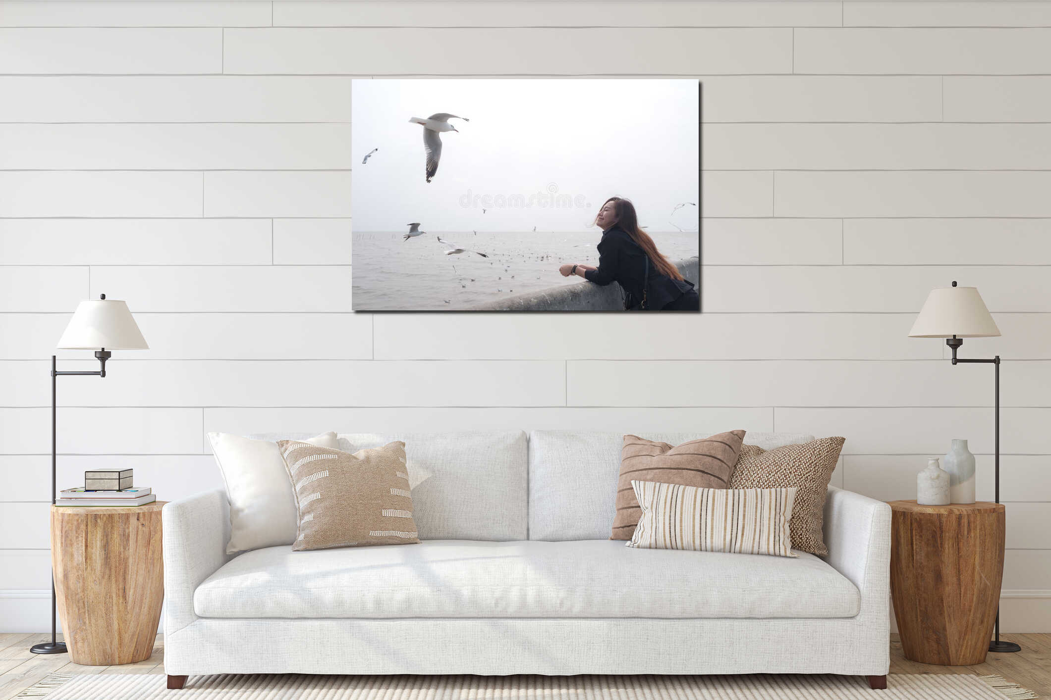 Canvas hanging interior mockup