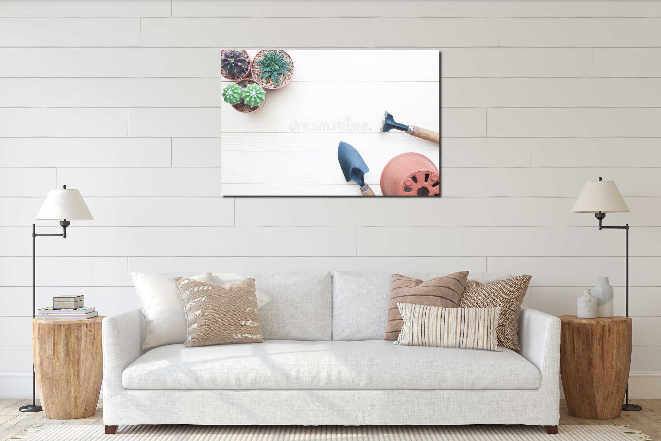 Canvas hanging interior mockup