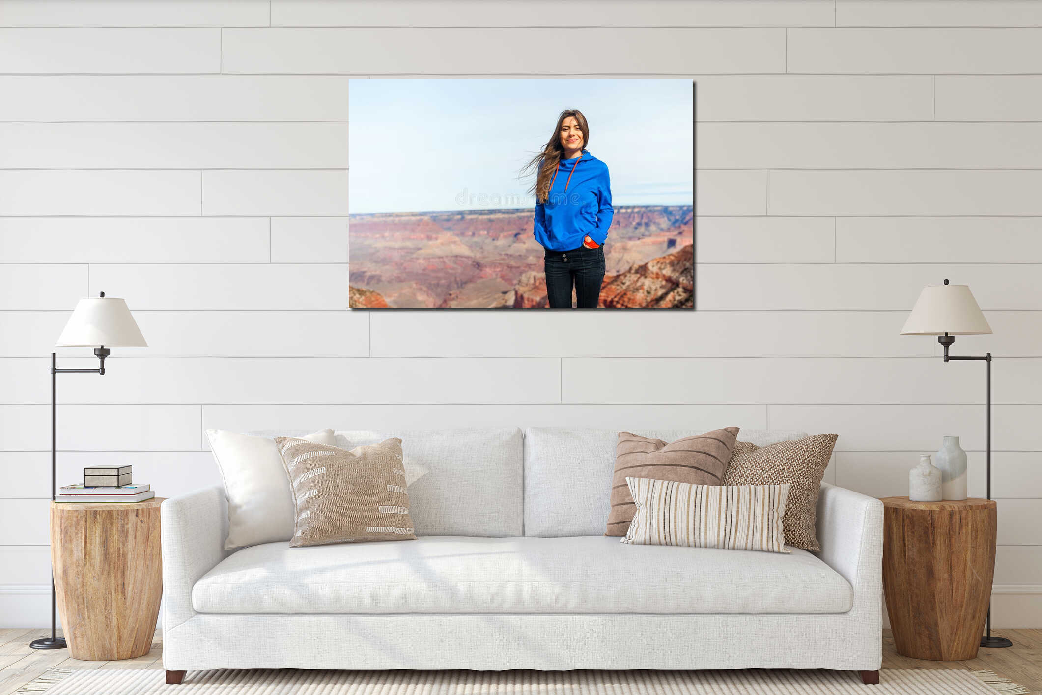 Canvas hanging interior mockup