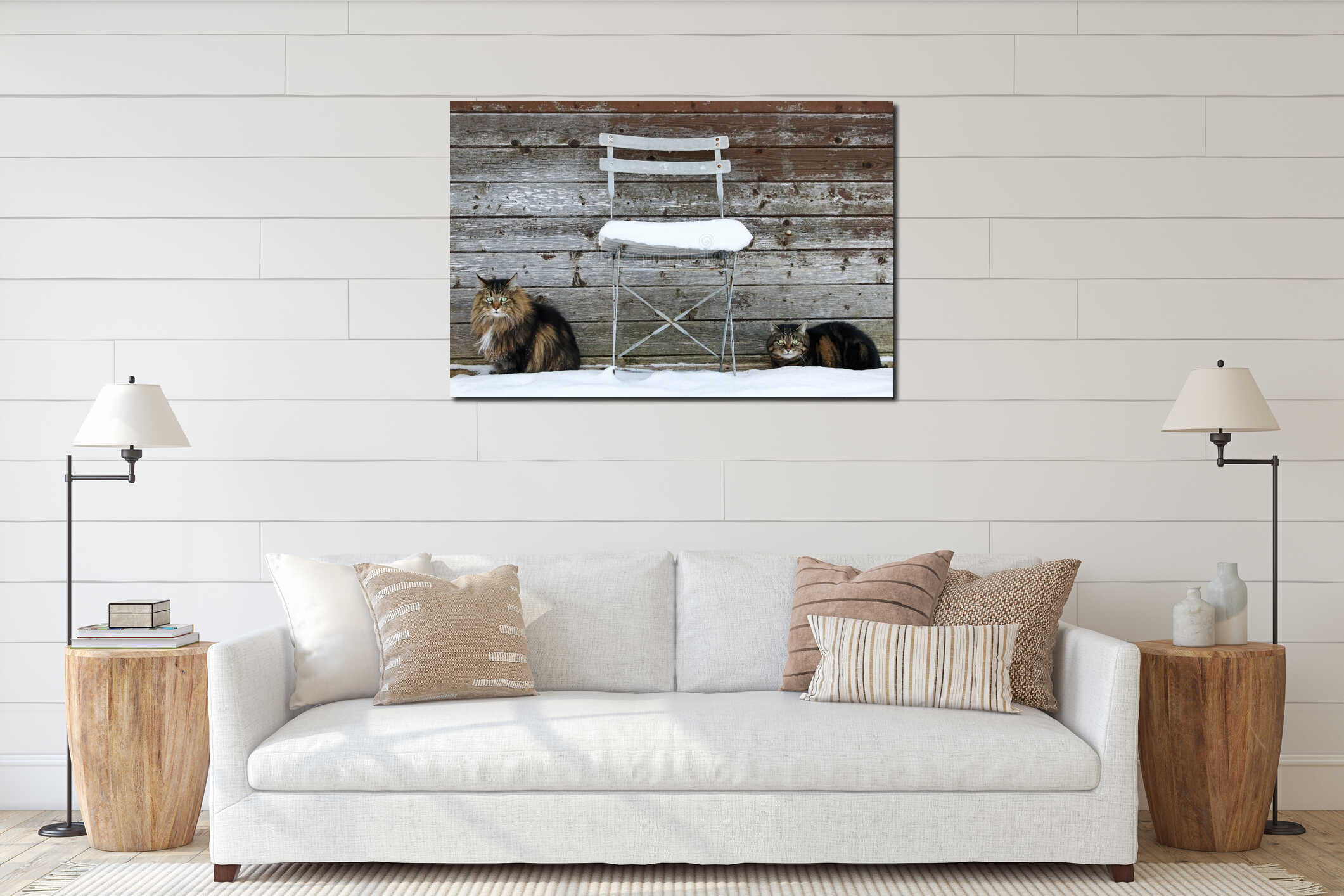 Canvas hanging interior mockup