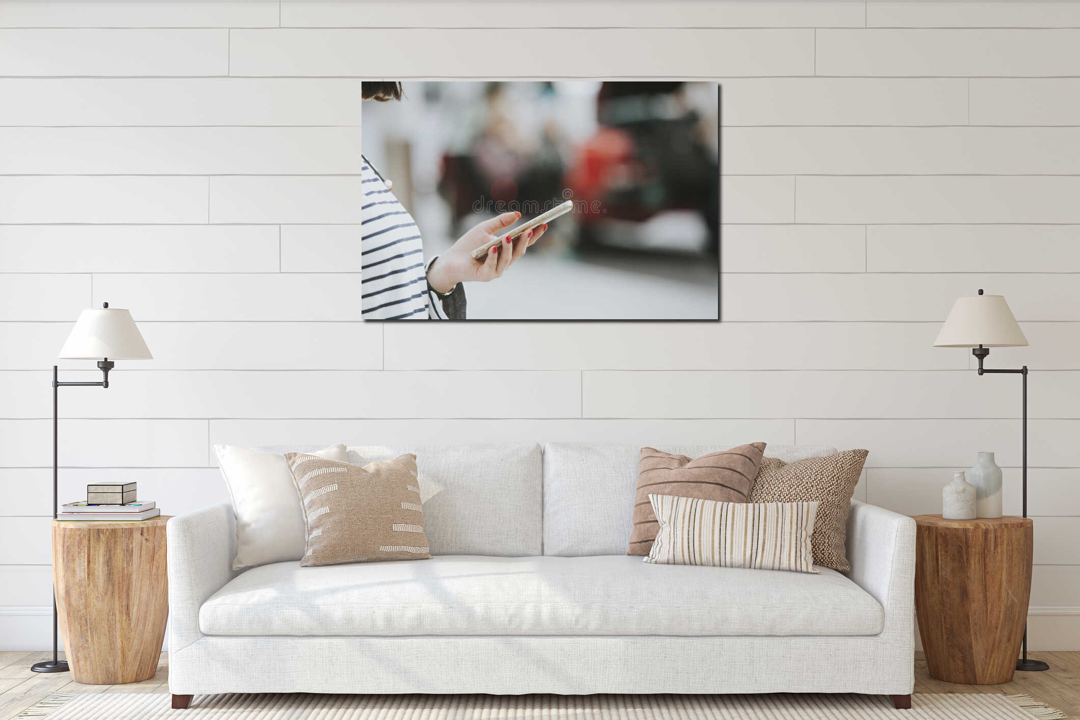 Canvas hanging interior mockup