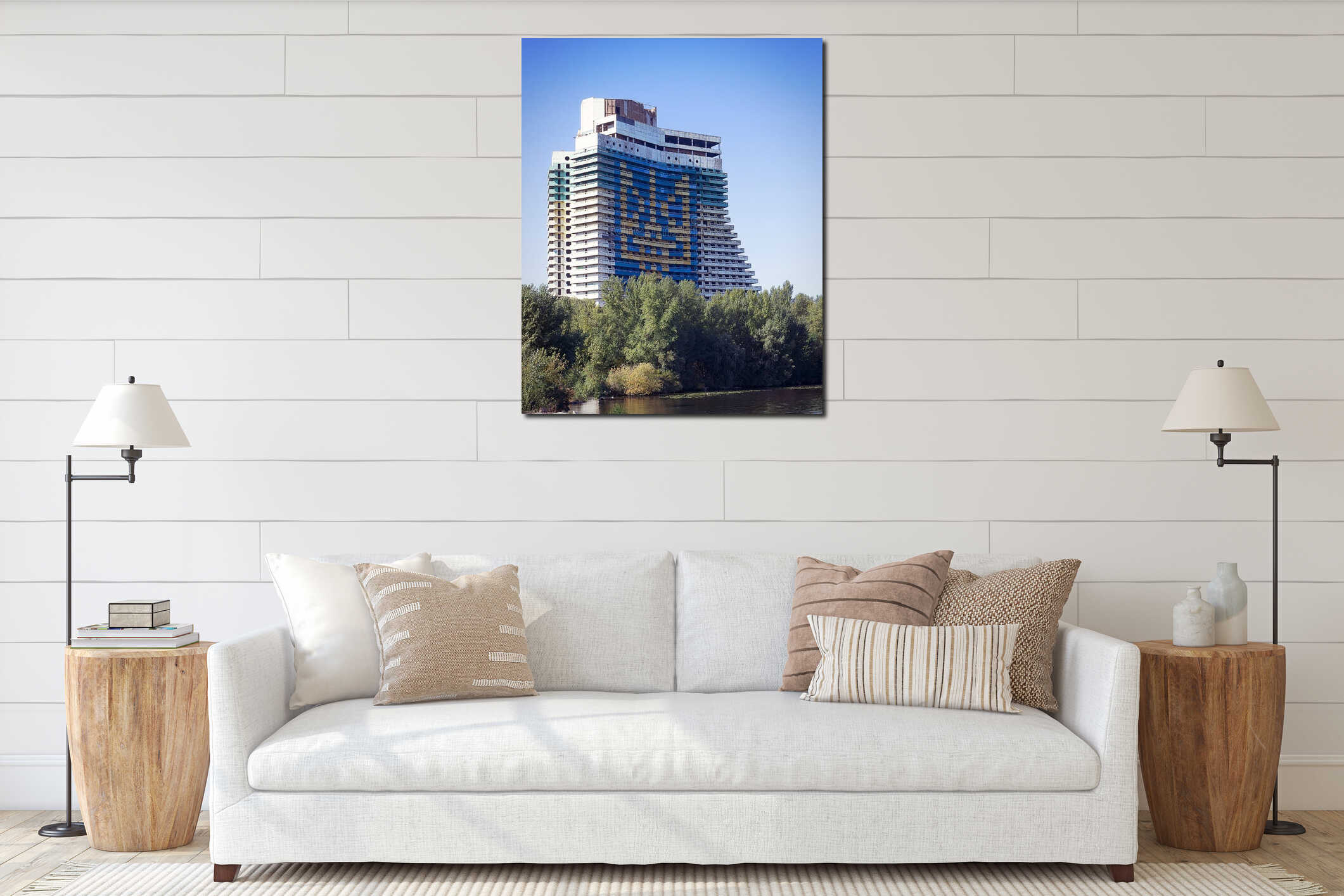 Canvas hanging interior mockup