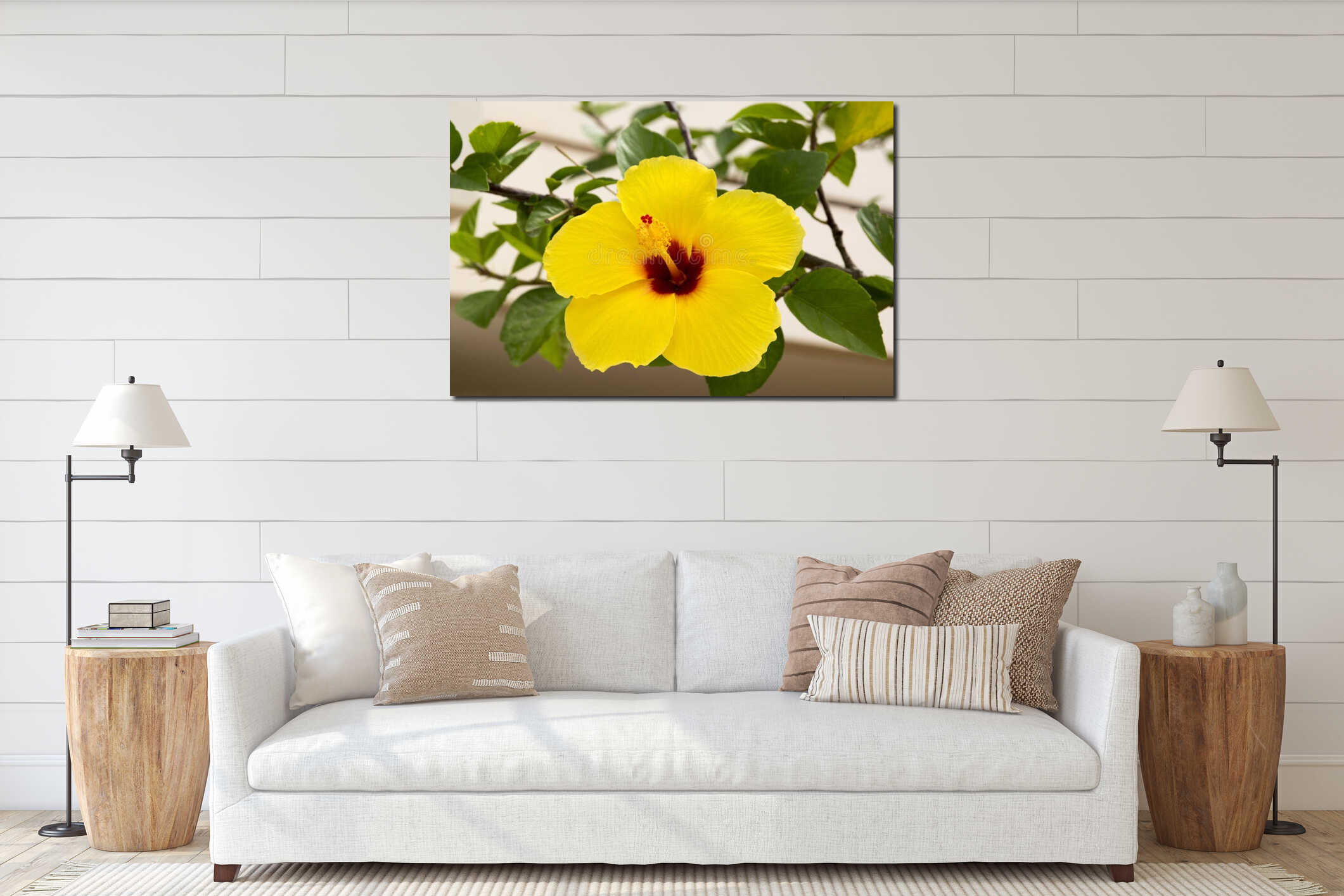 Canvas hanging interior mockup