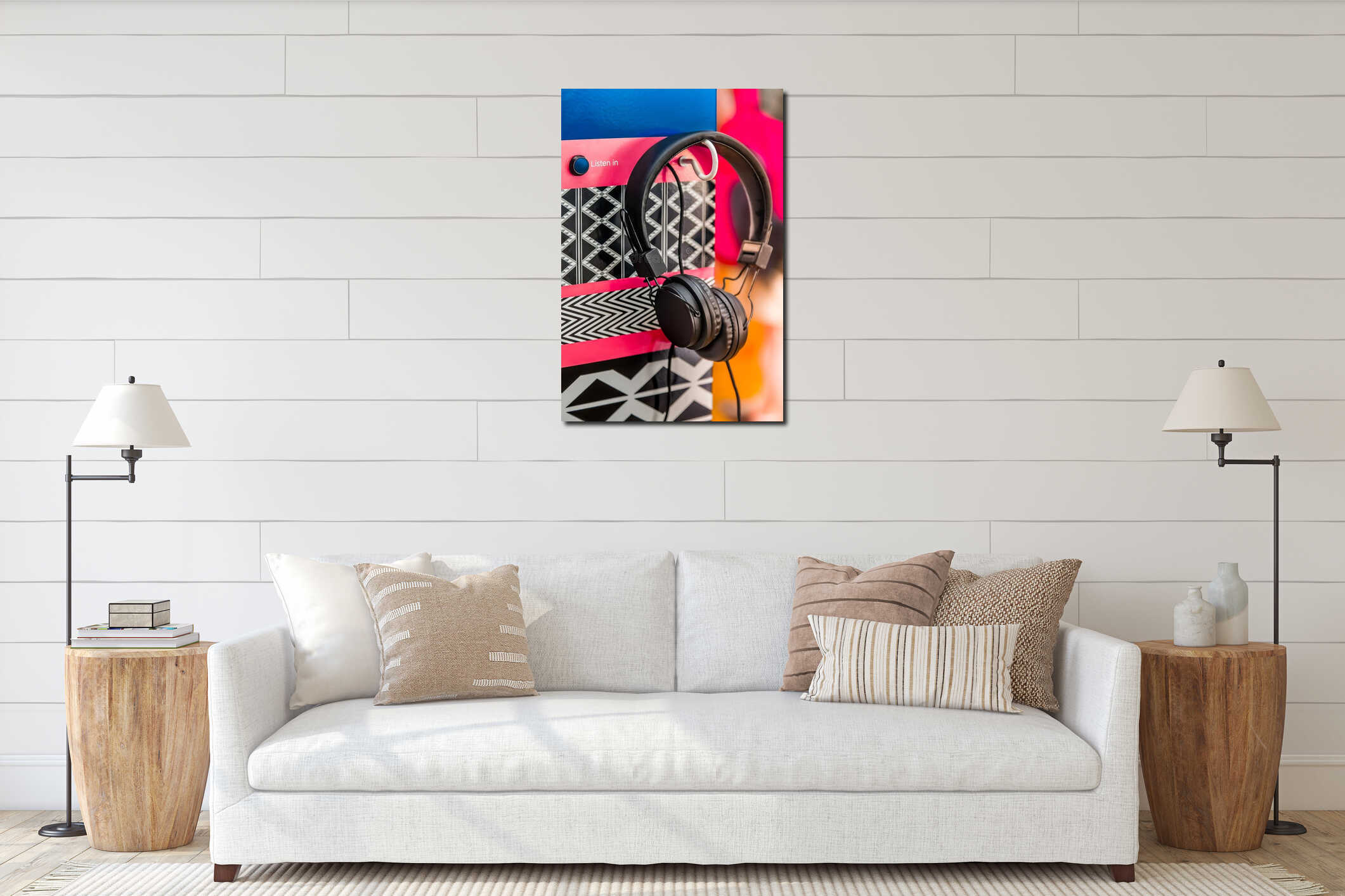 Canvas hanging interior mockup