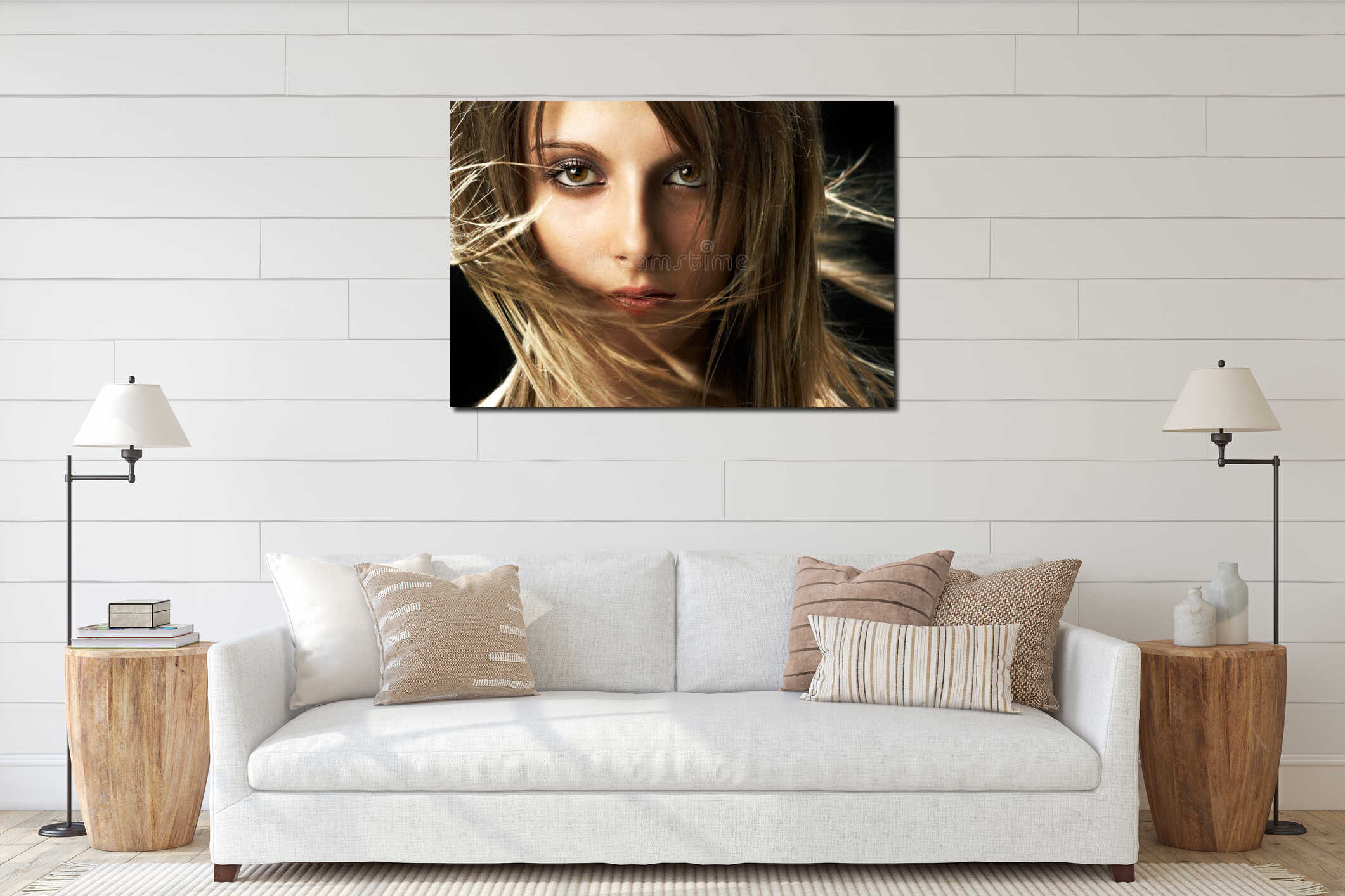 Canvas hanging interior mockup