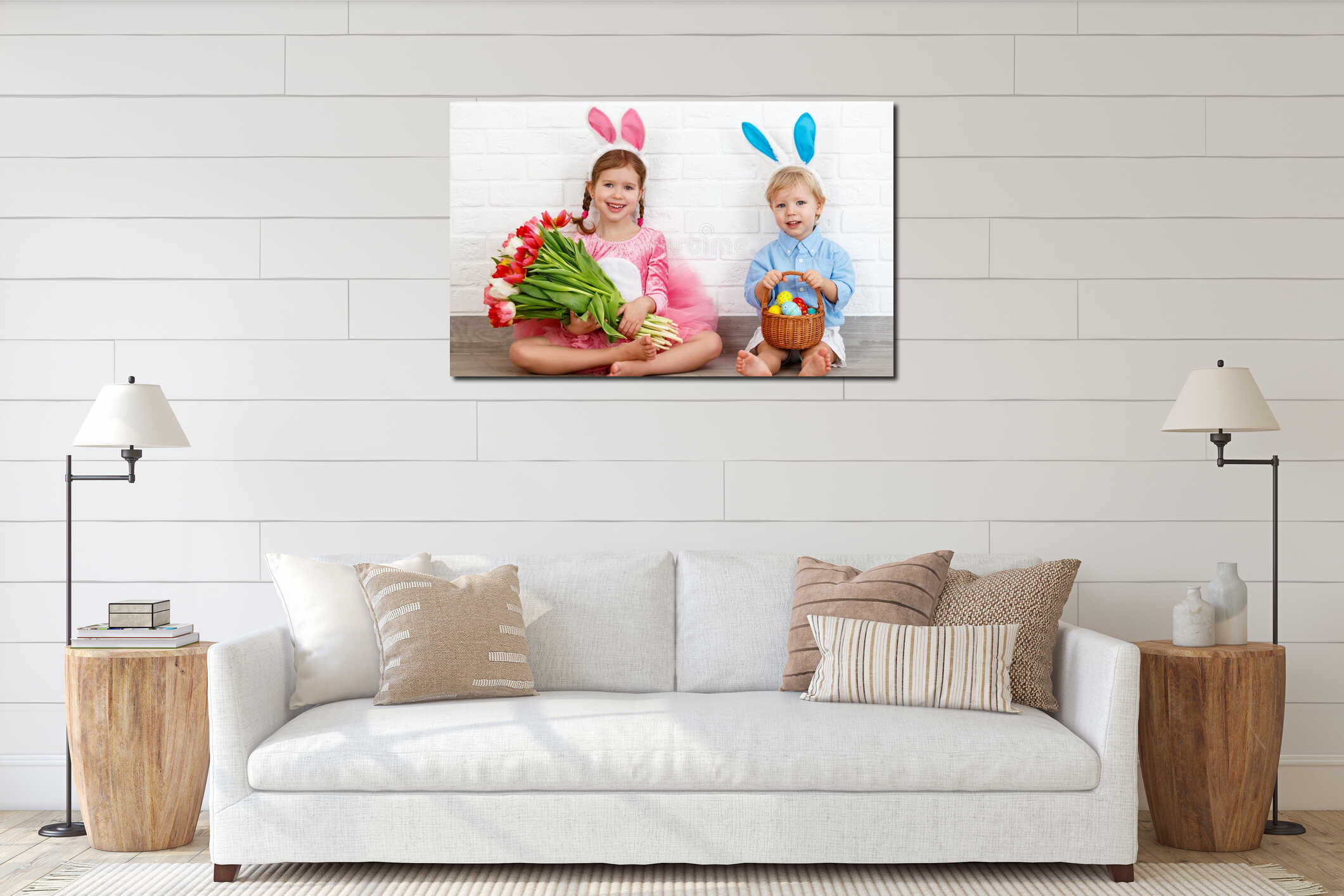 Canvas hanging interior mockup