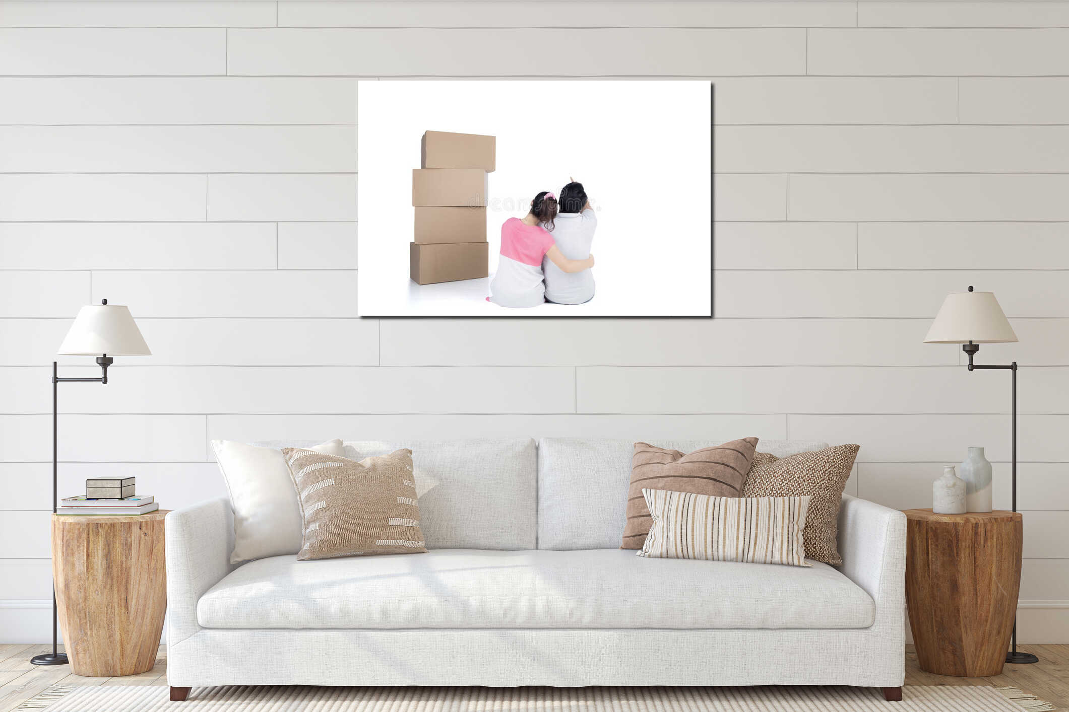 Canvas hanging interior mockup