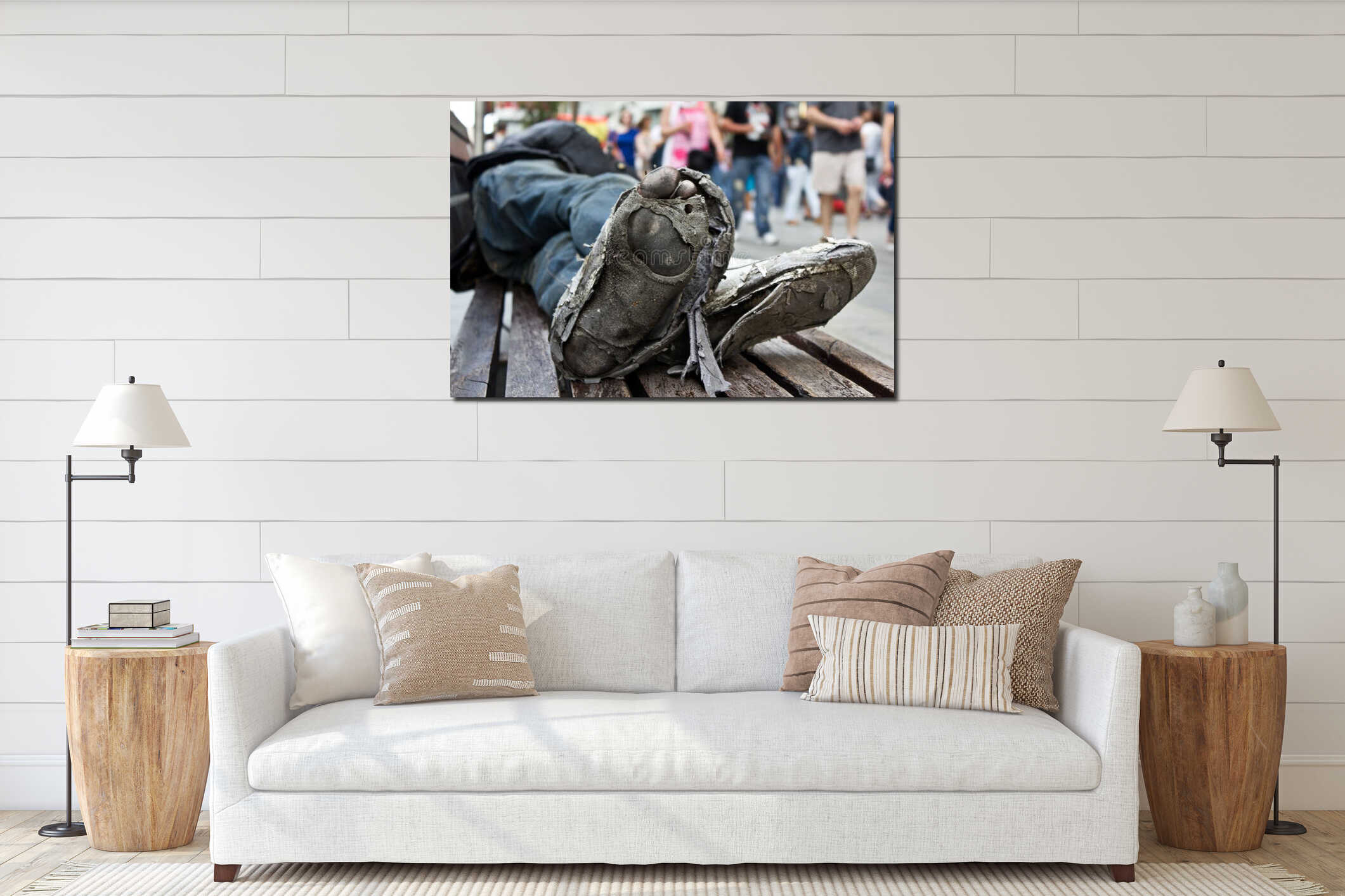 Canvas hanging interior mockup