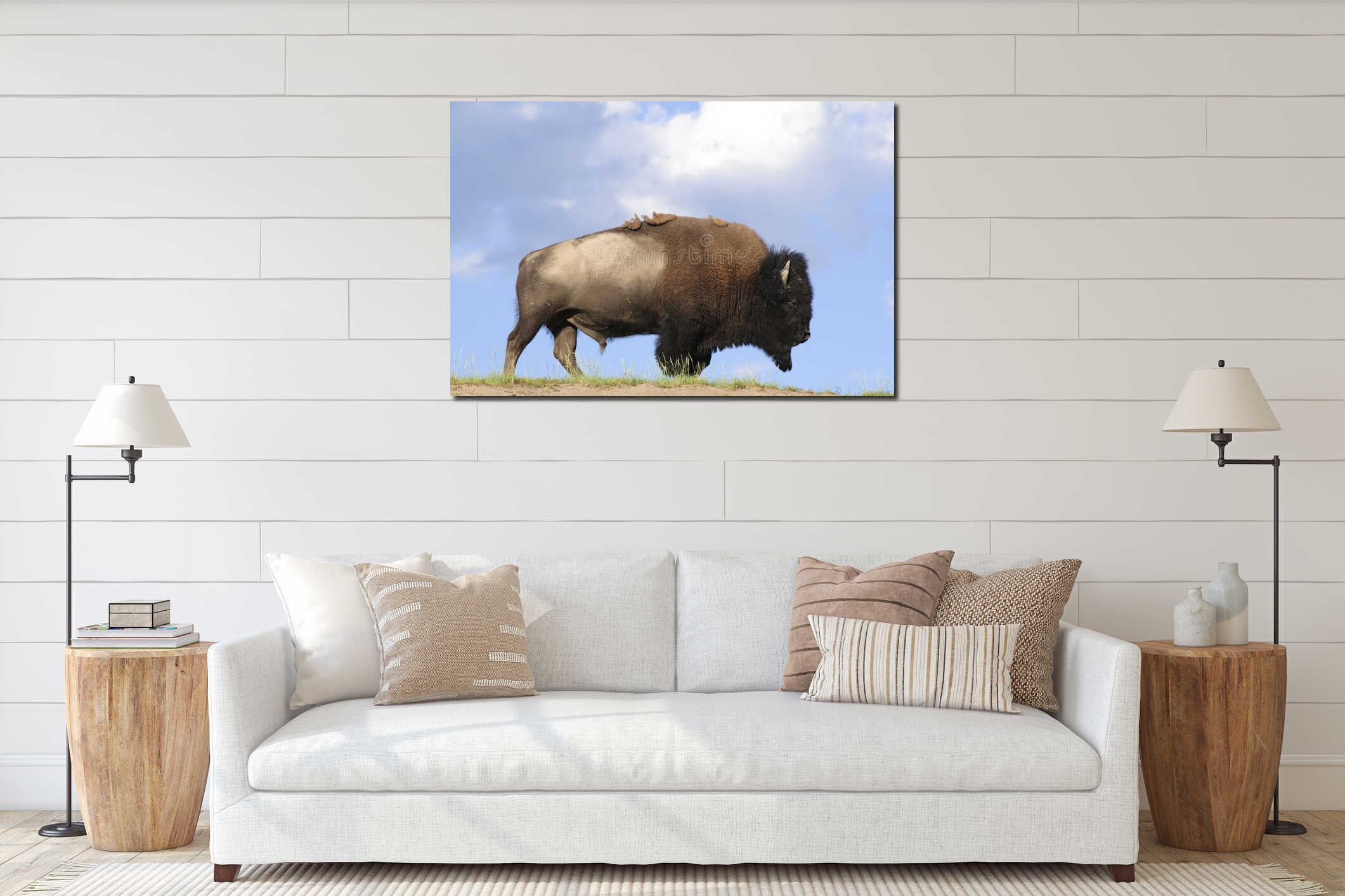 Canvas hanging interior mockup