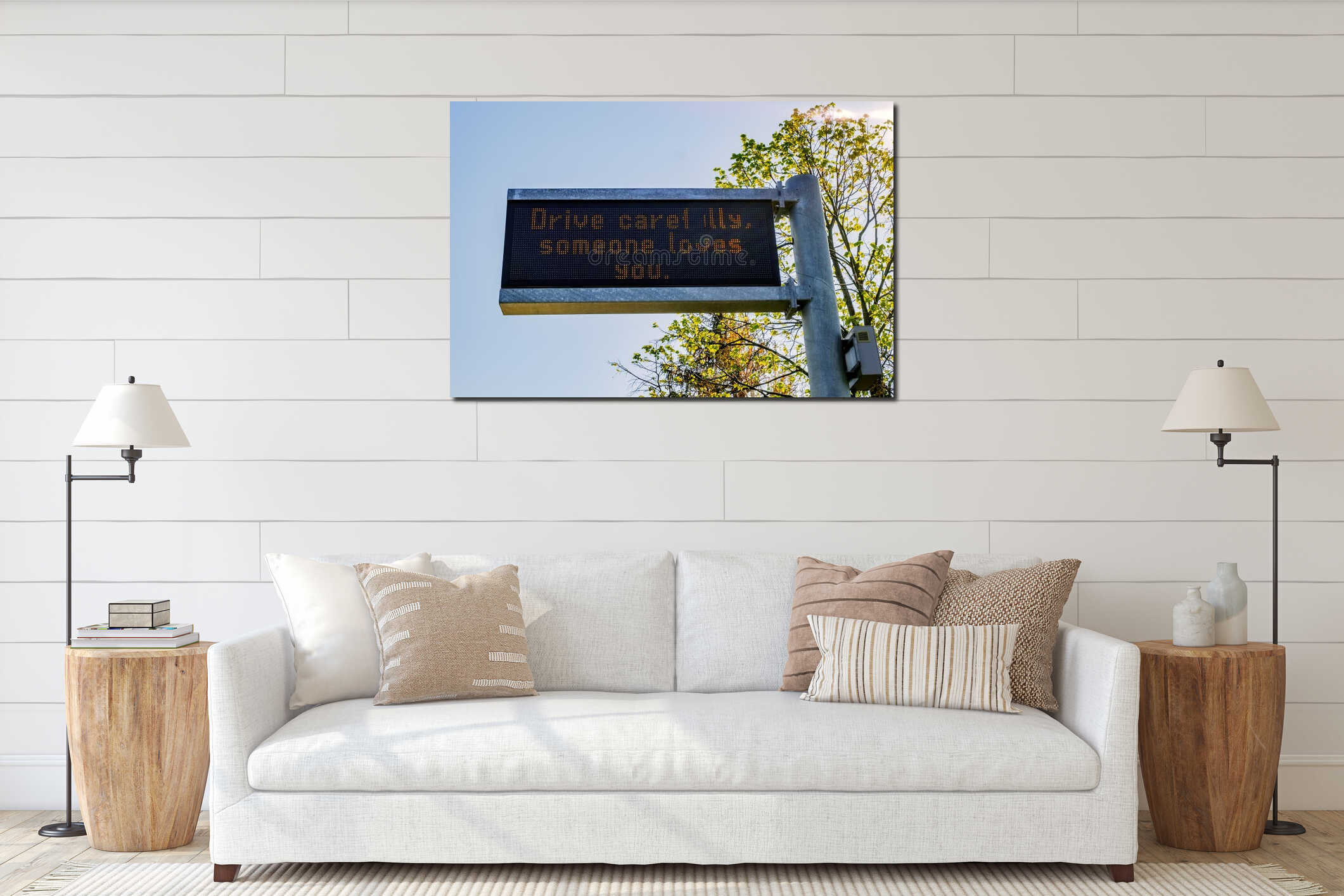 Canvas hanging interior mockup