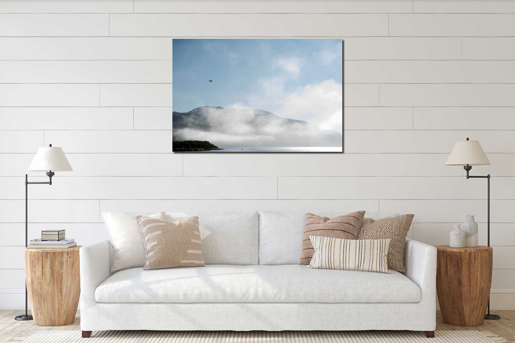 Canvas hanging interior mockup