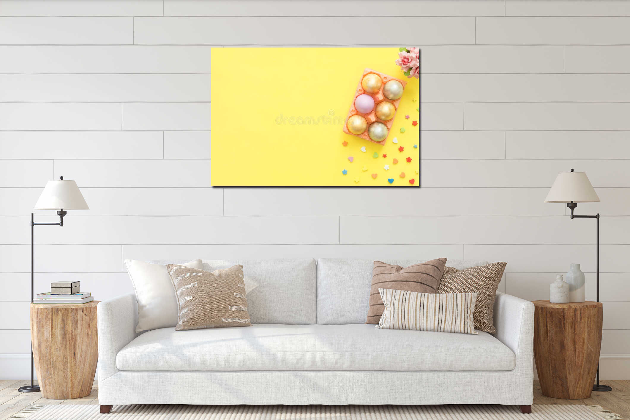 Canvas hanging interior mockup