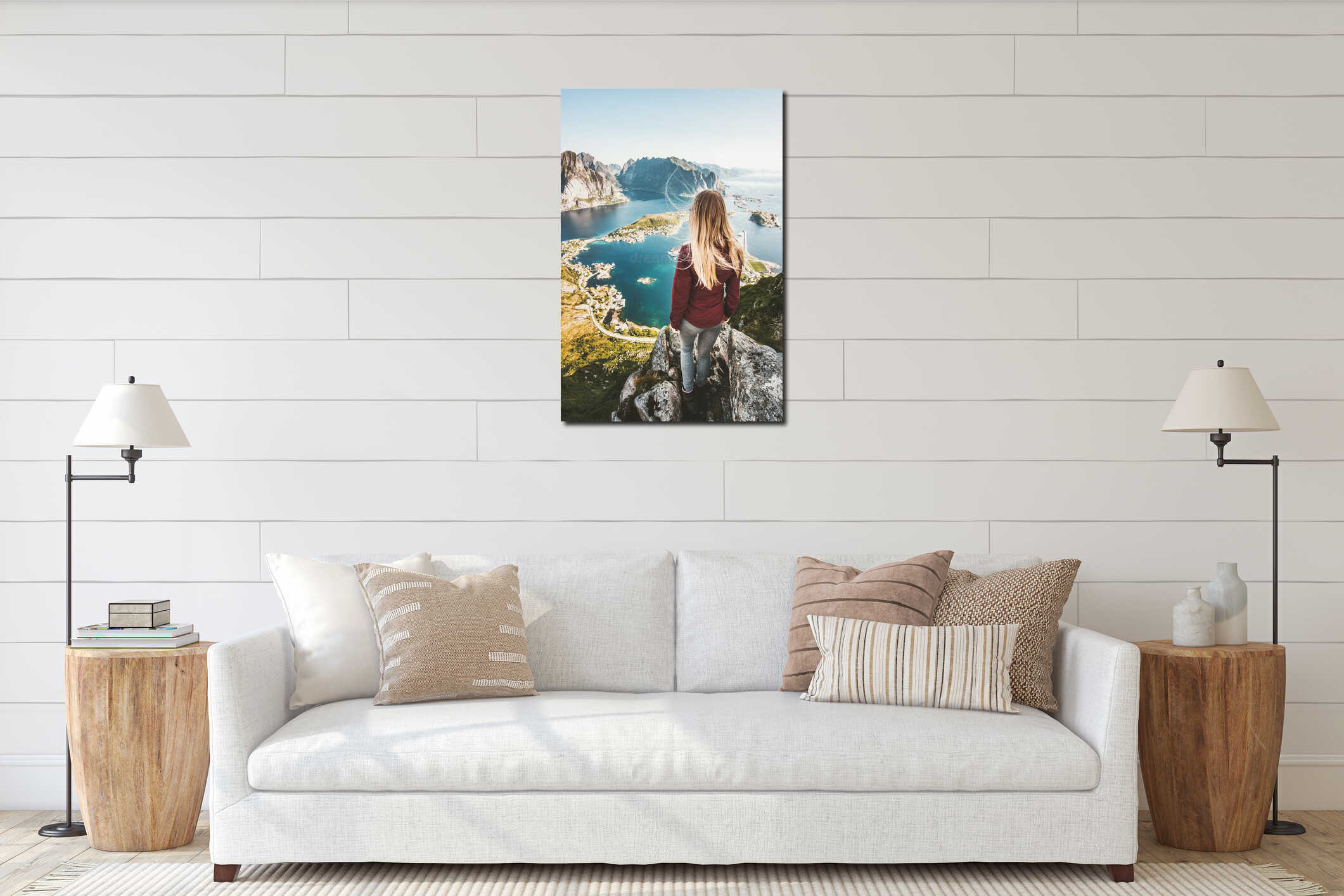 Canvas hanging interior mockup