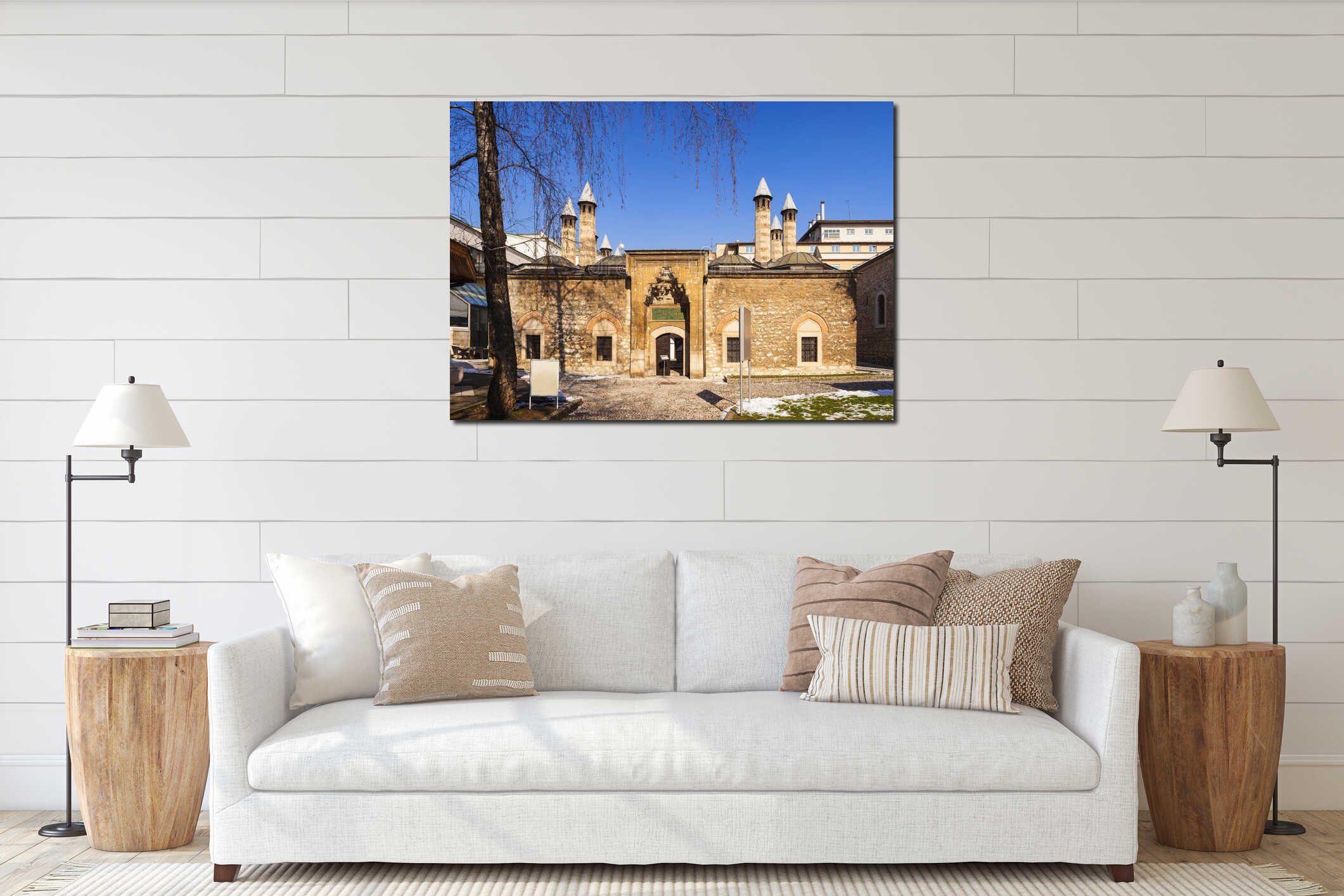 Canvas hanging interior mockup