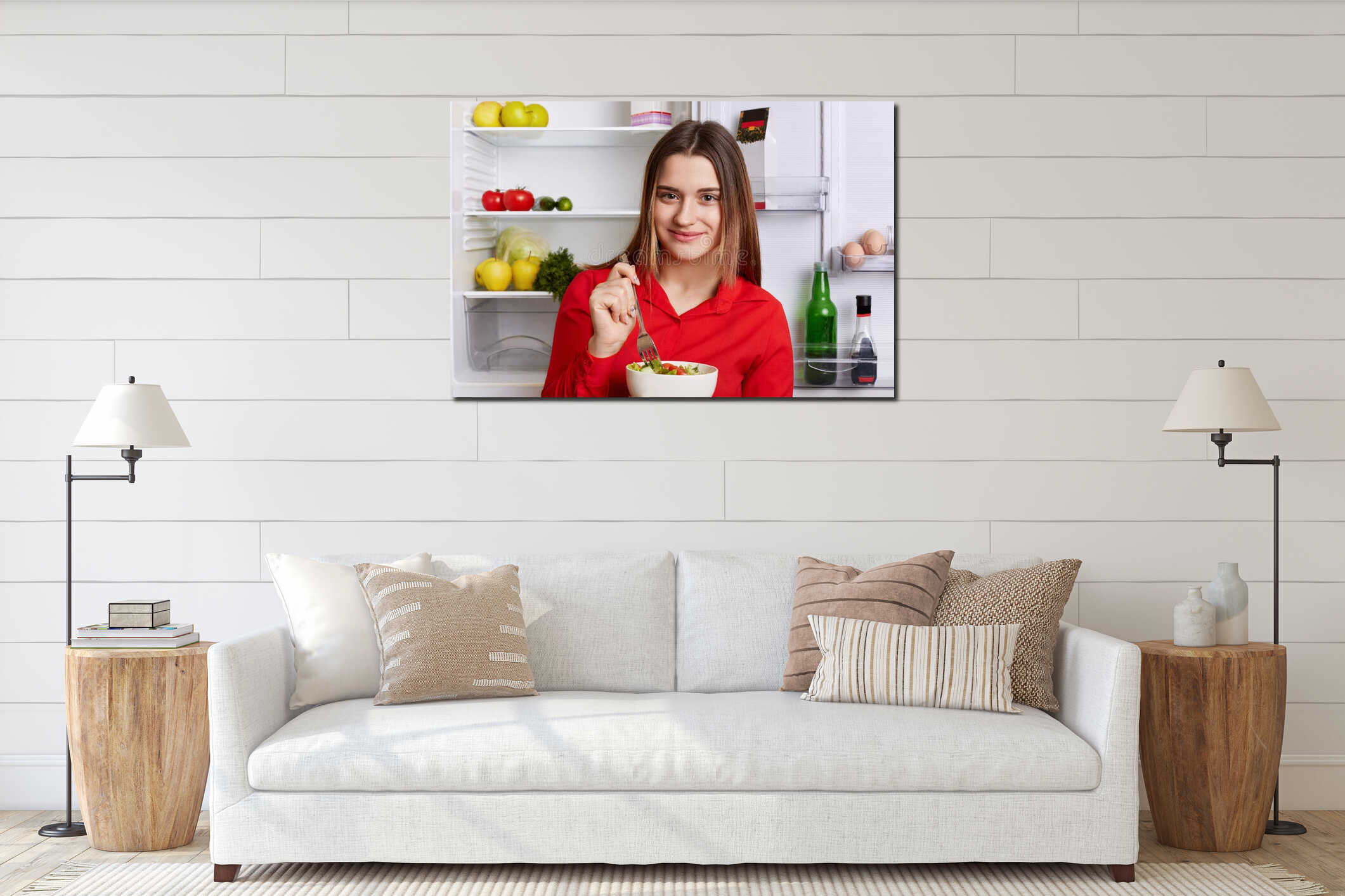 Canvas hanging interior mockup