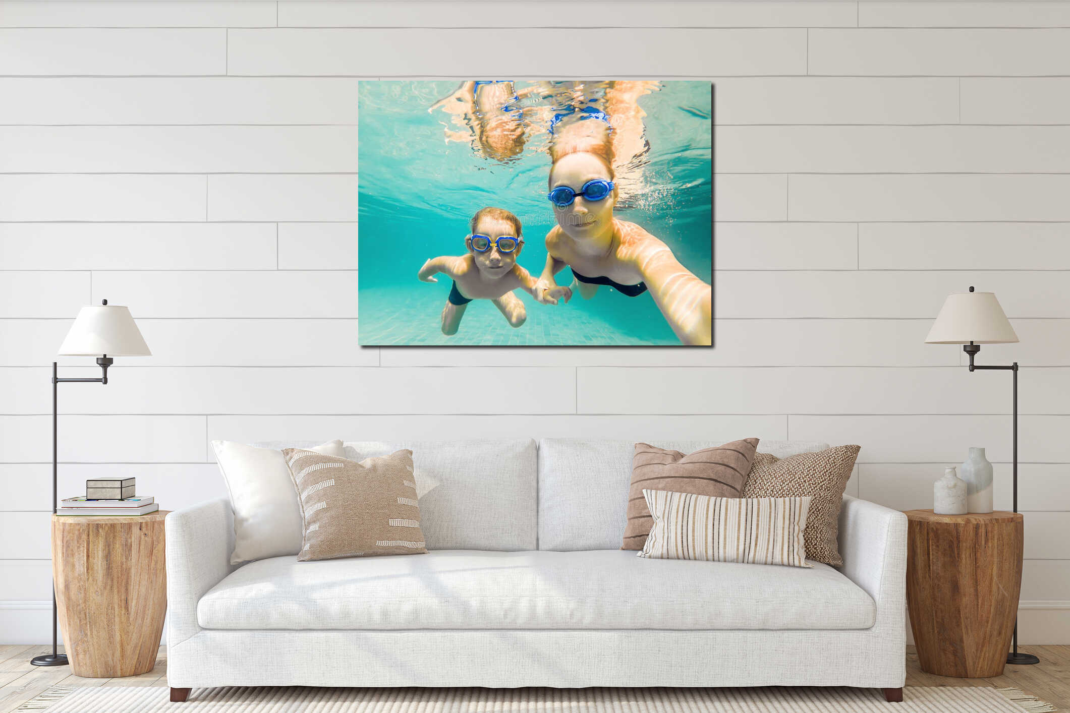 Canvas hanging interior mockup
