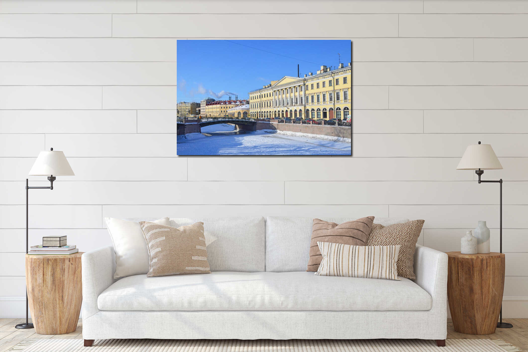 Canvas hanging interior mockup