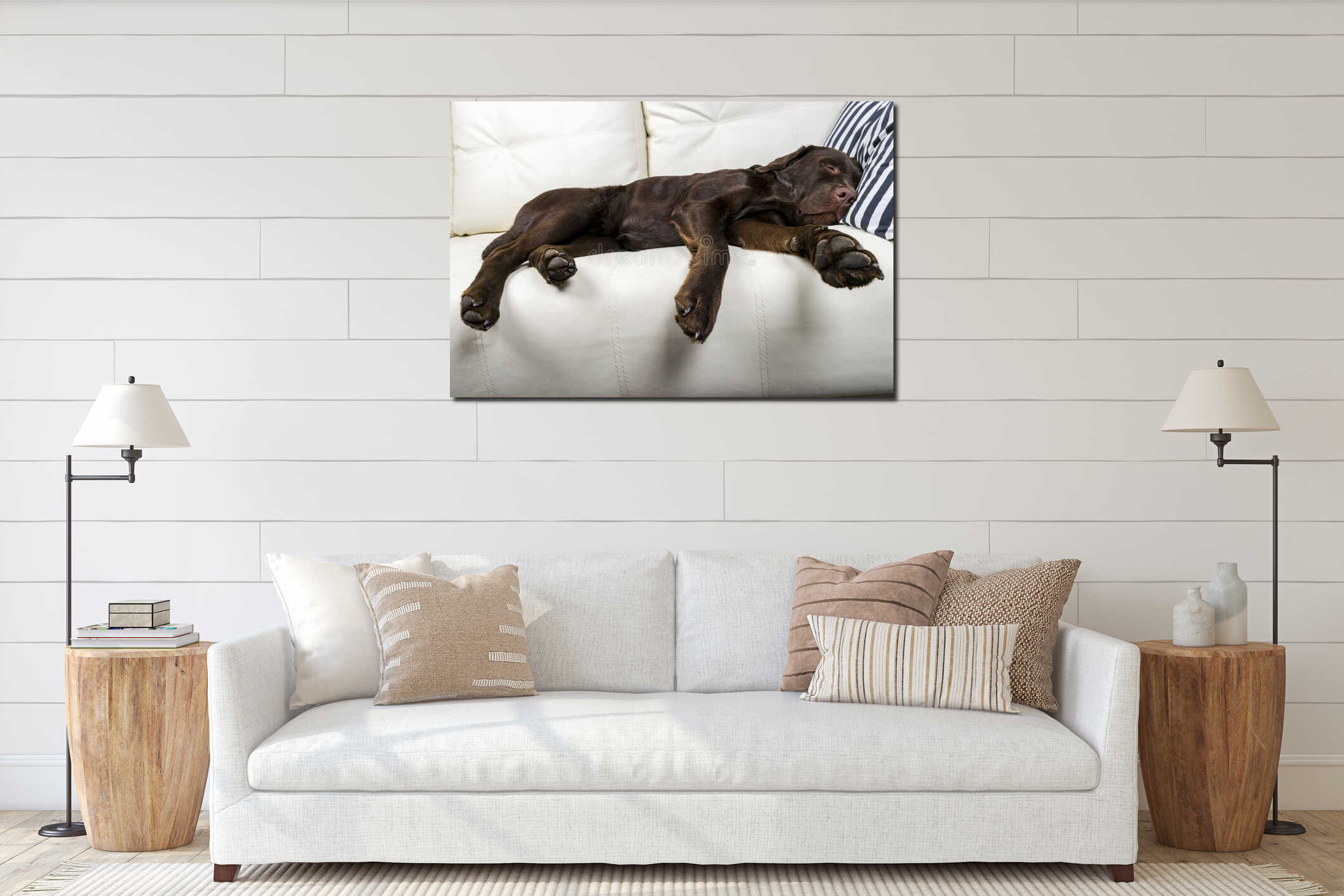 Canvas hanging interior mockup