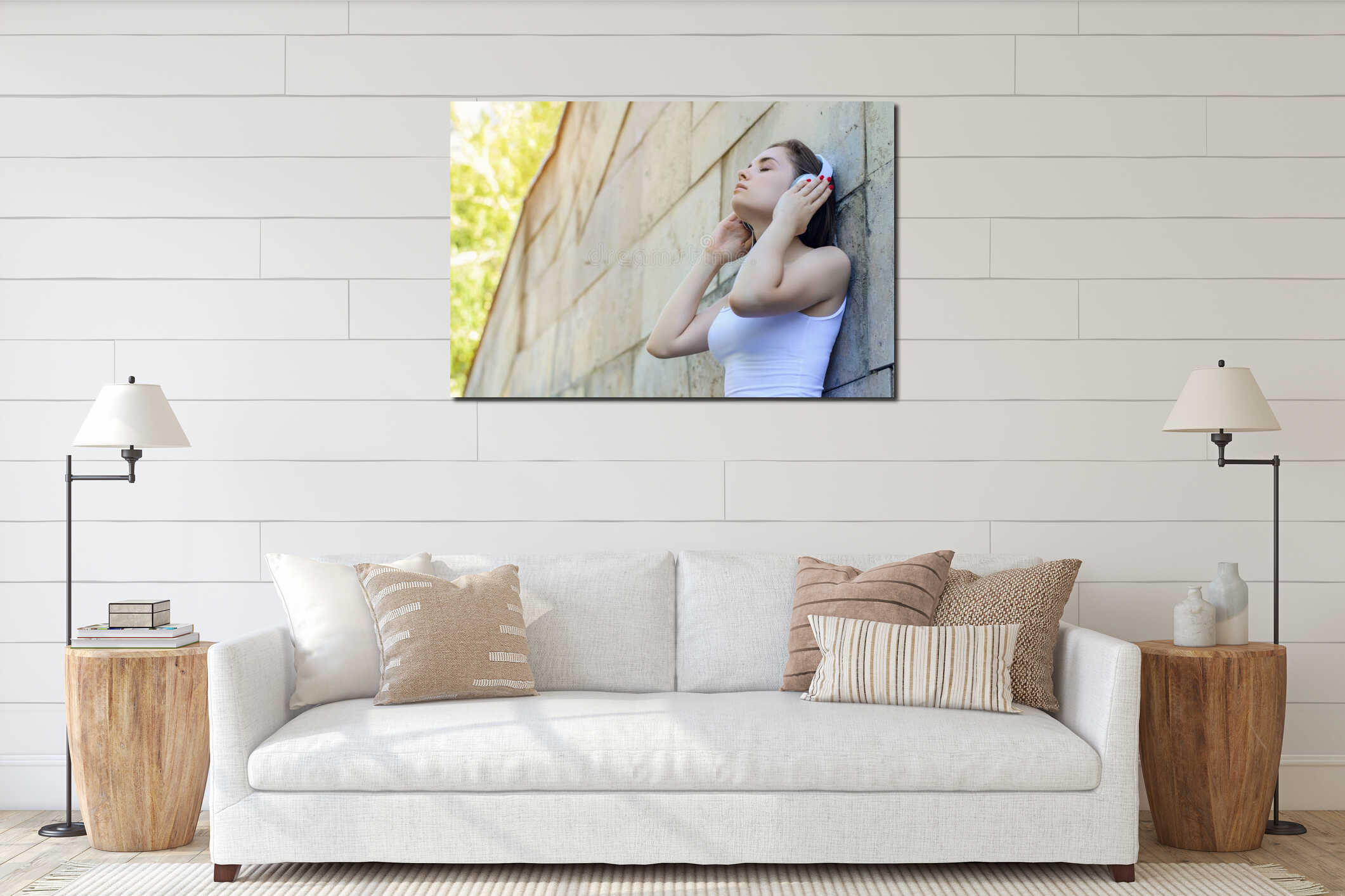 Canvas hanging interior mockup