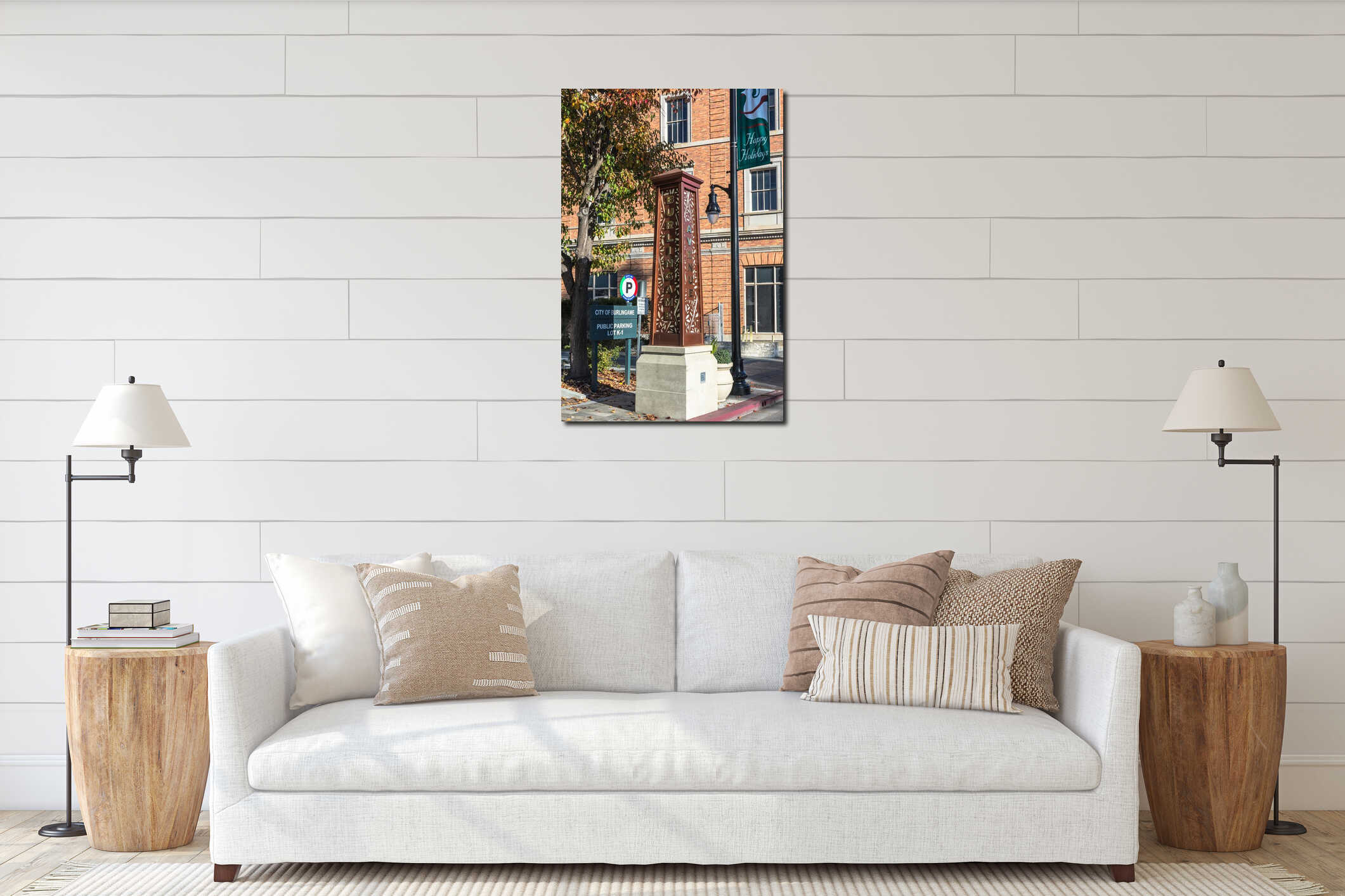 Canvas hanging interior mockup