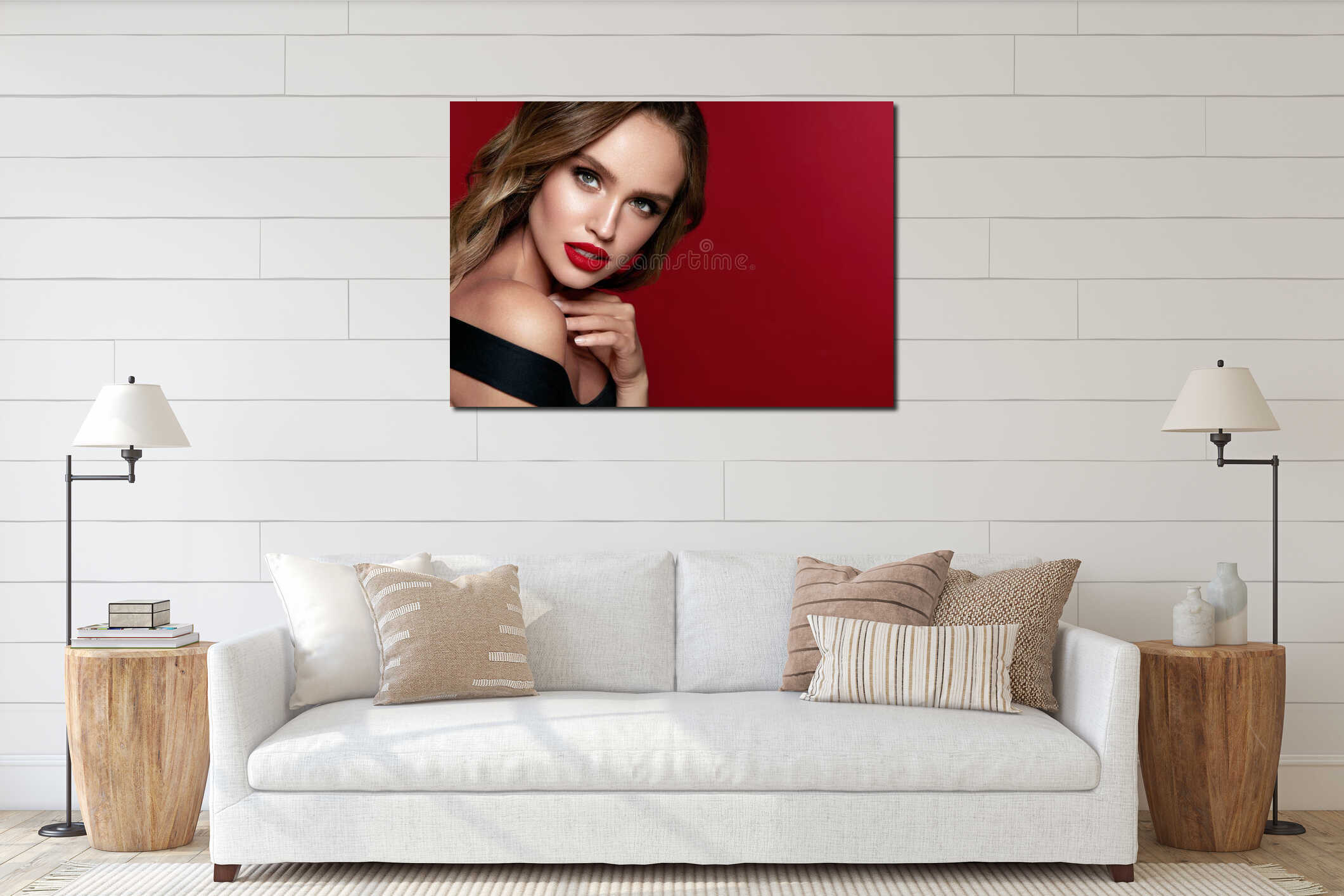 Canvas hanging interior mockup