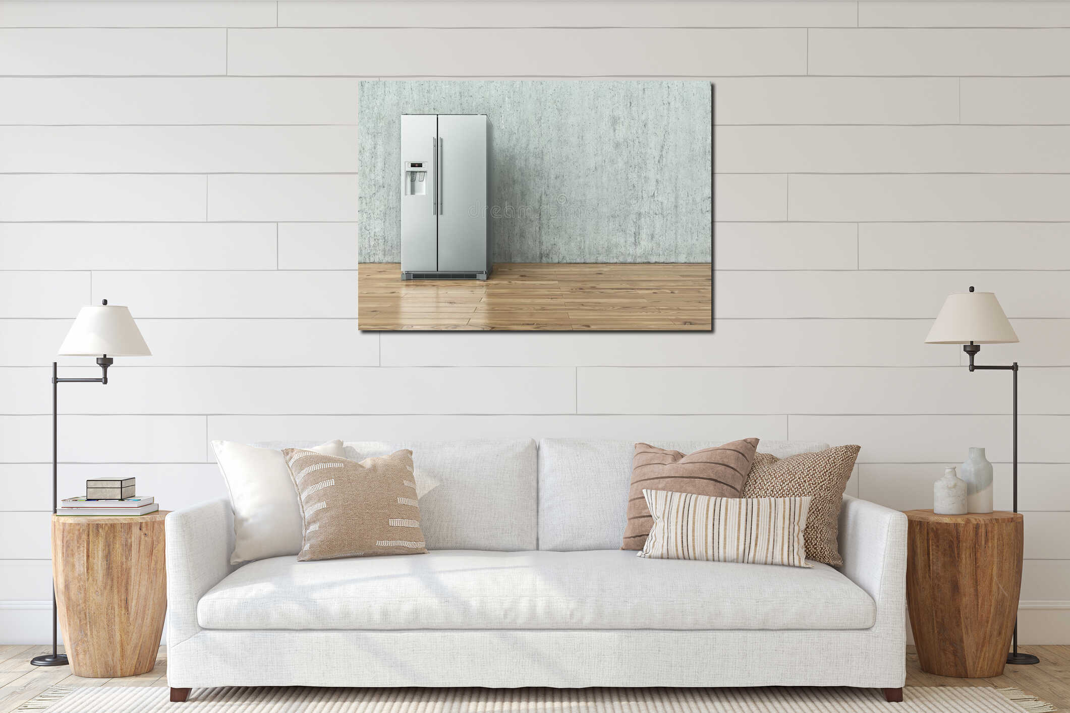 Canvas hanging interior mockup