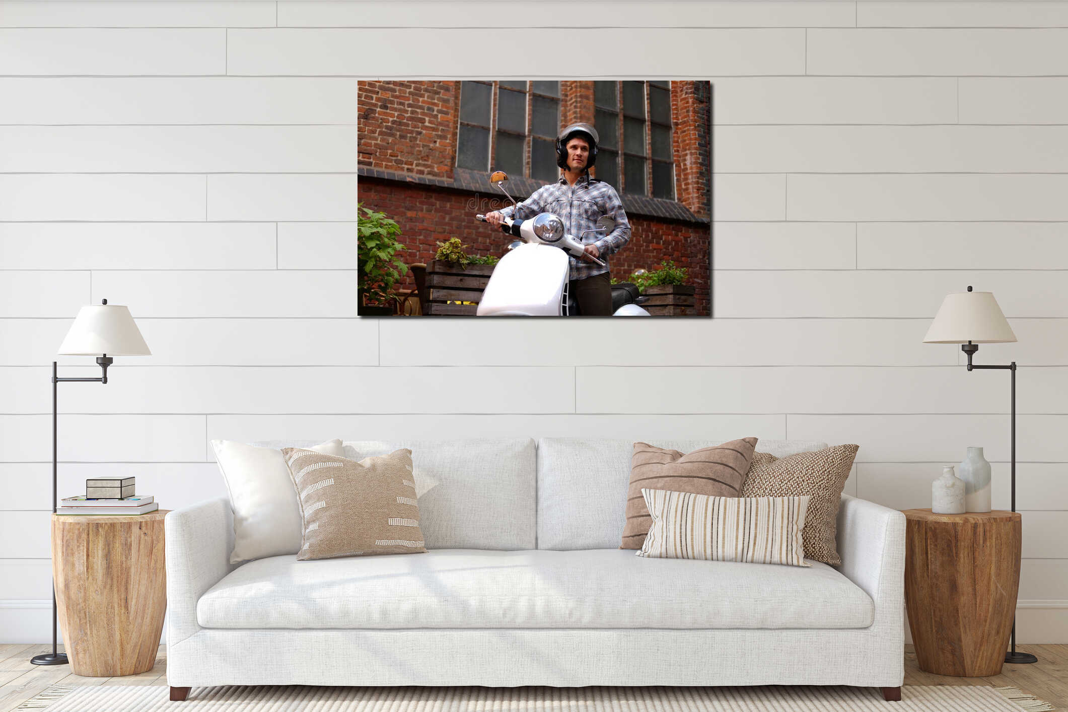 Canvas hanging interior mockup