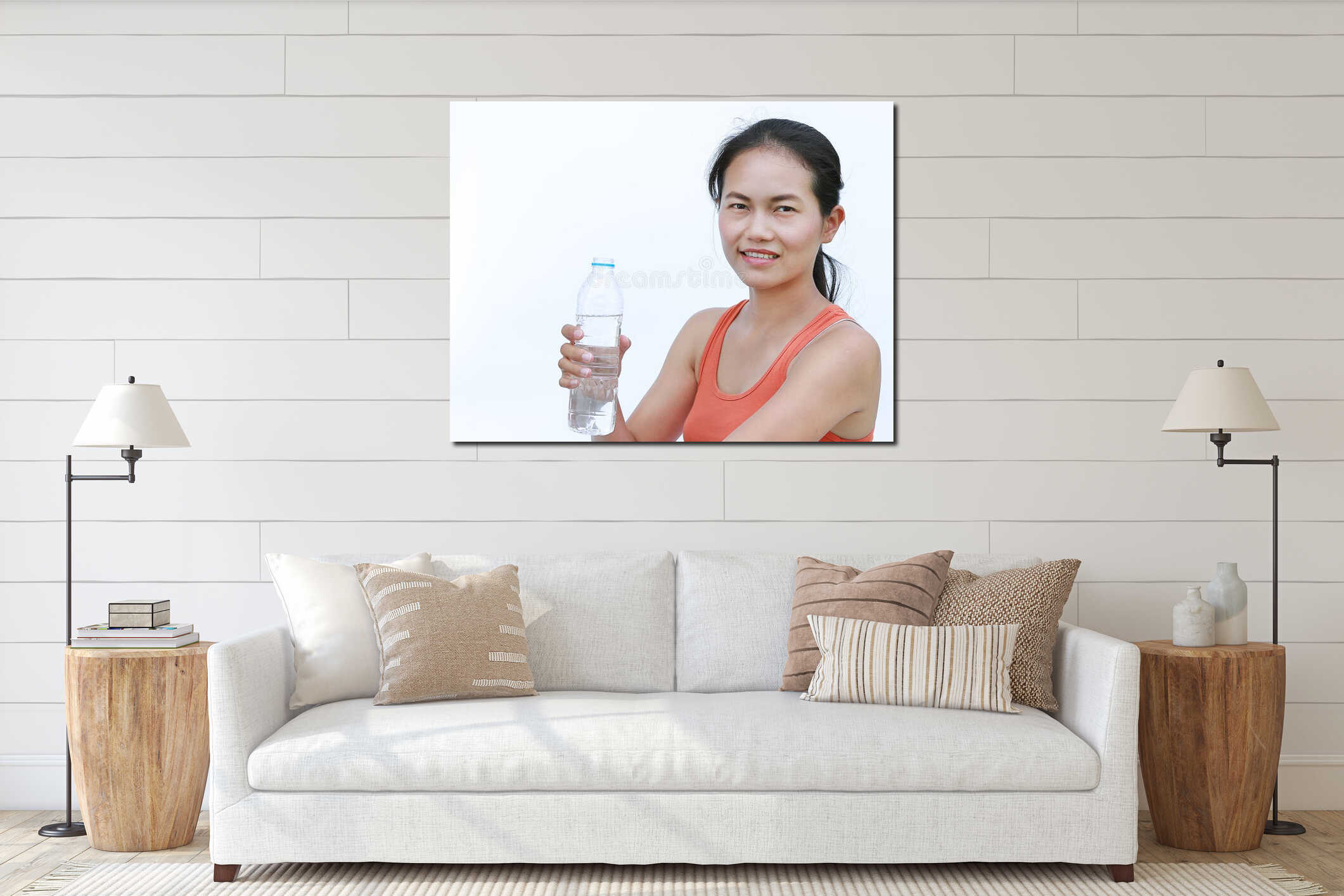 Canvas hanging interior mockup