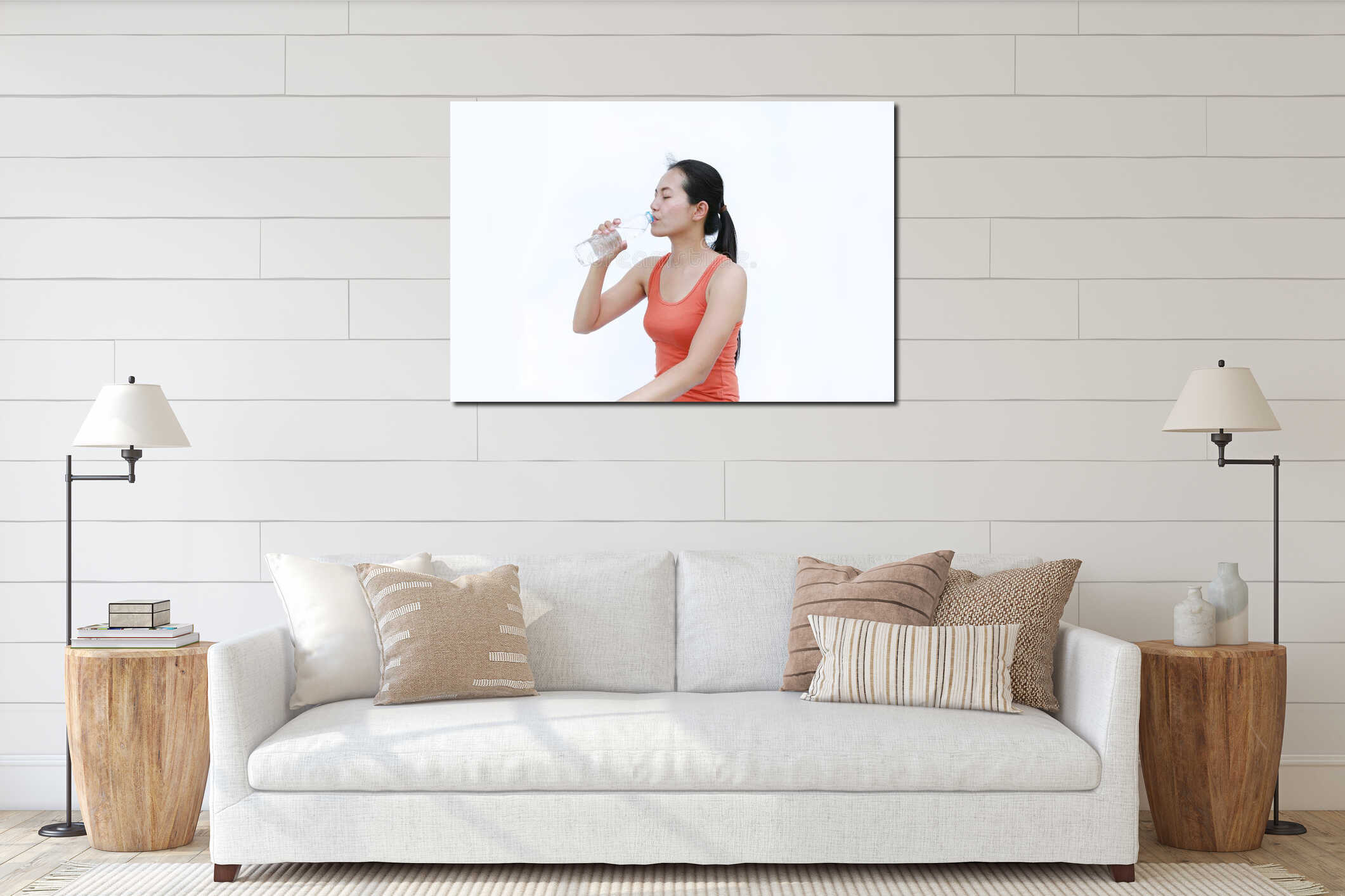 Canvas hanging interior mockup