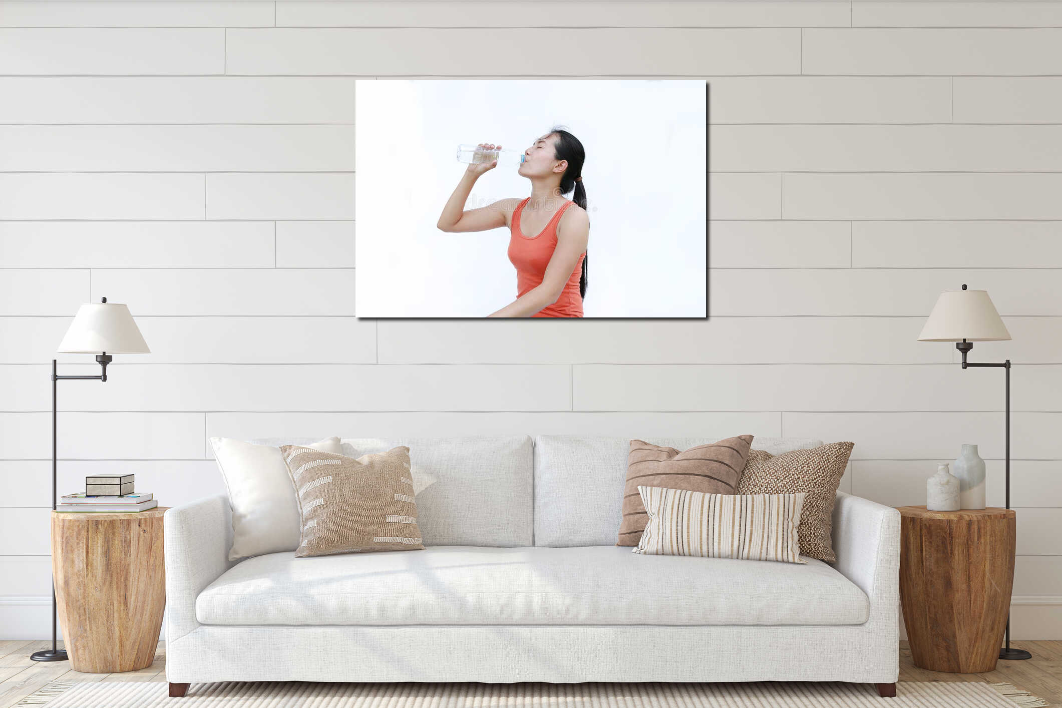 Canvas hanging interior mockup