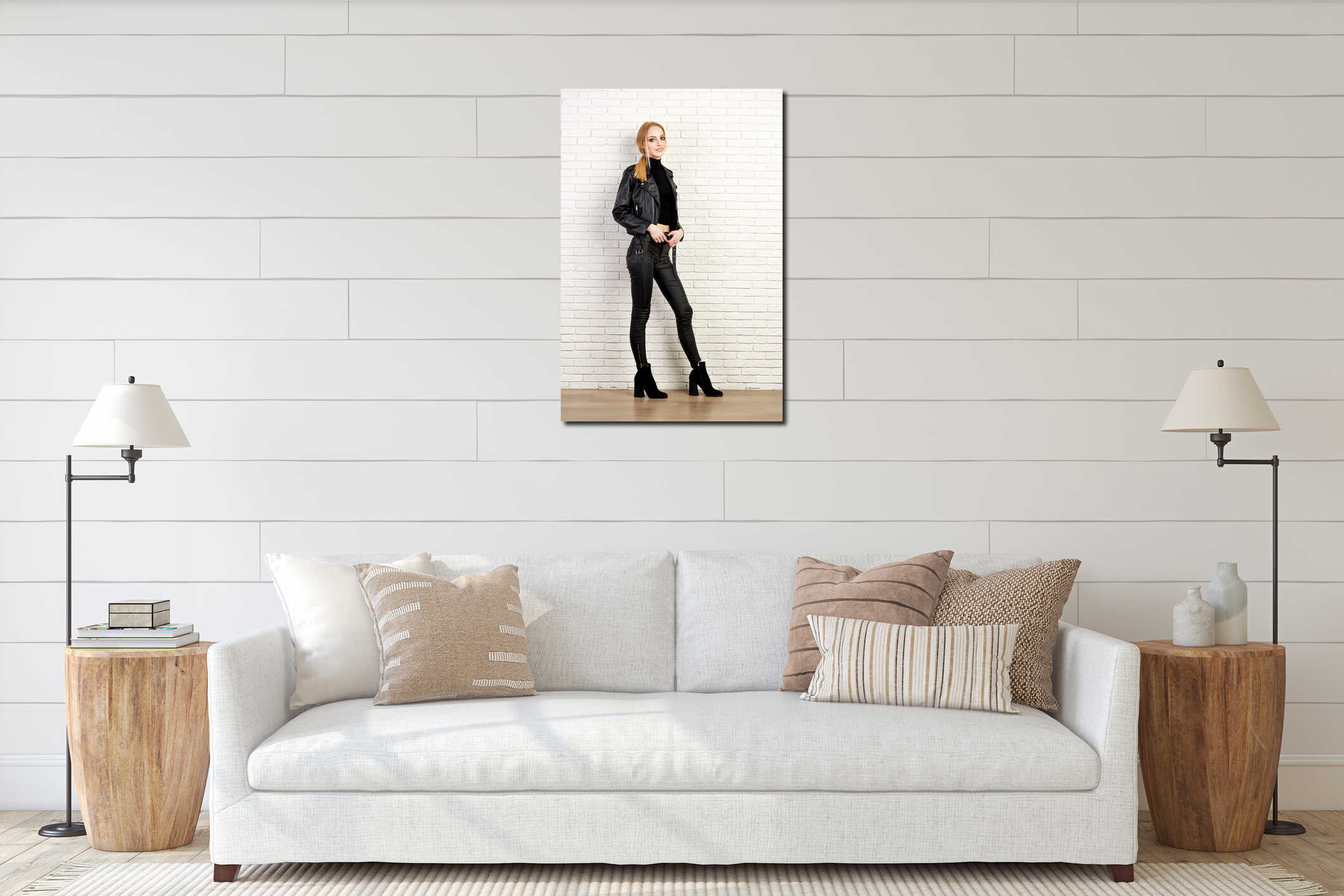 Canvas hanging interior mockup