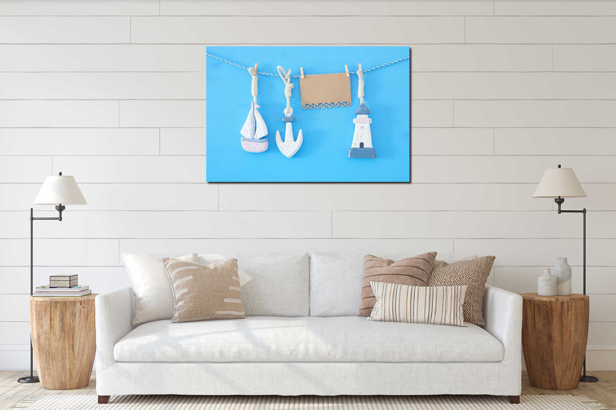 Canvas hanging interior mockup
