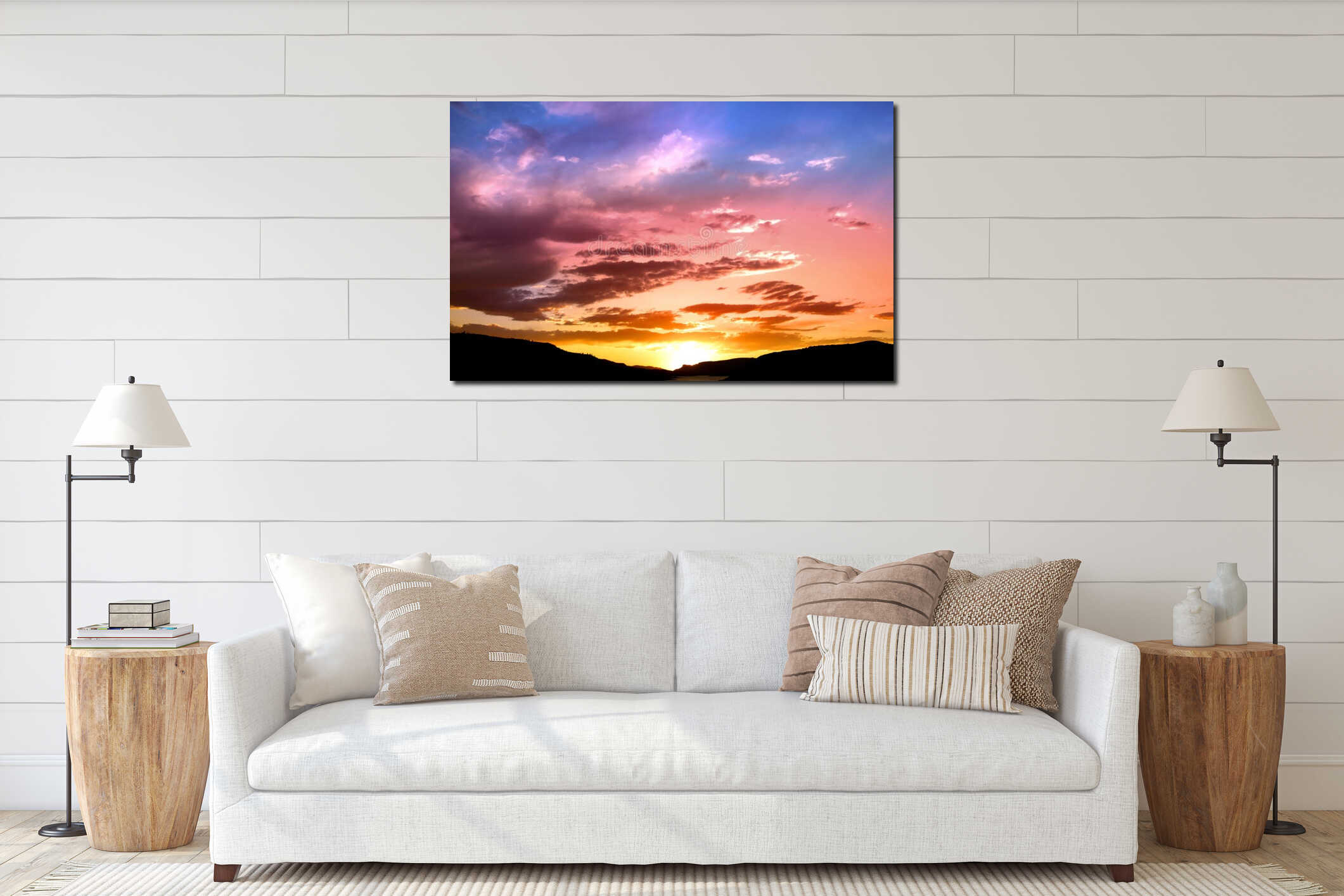 Canvas hanging interior mockup