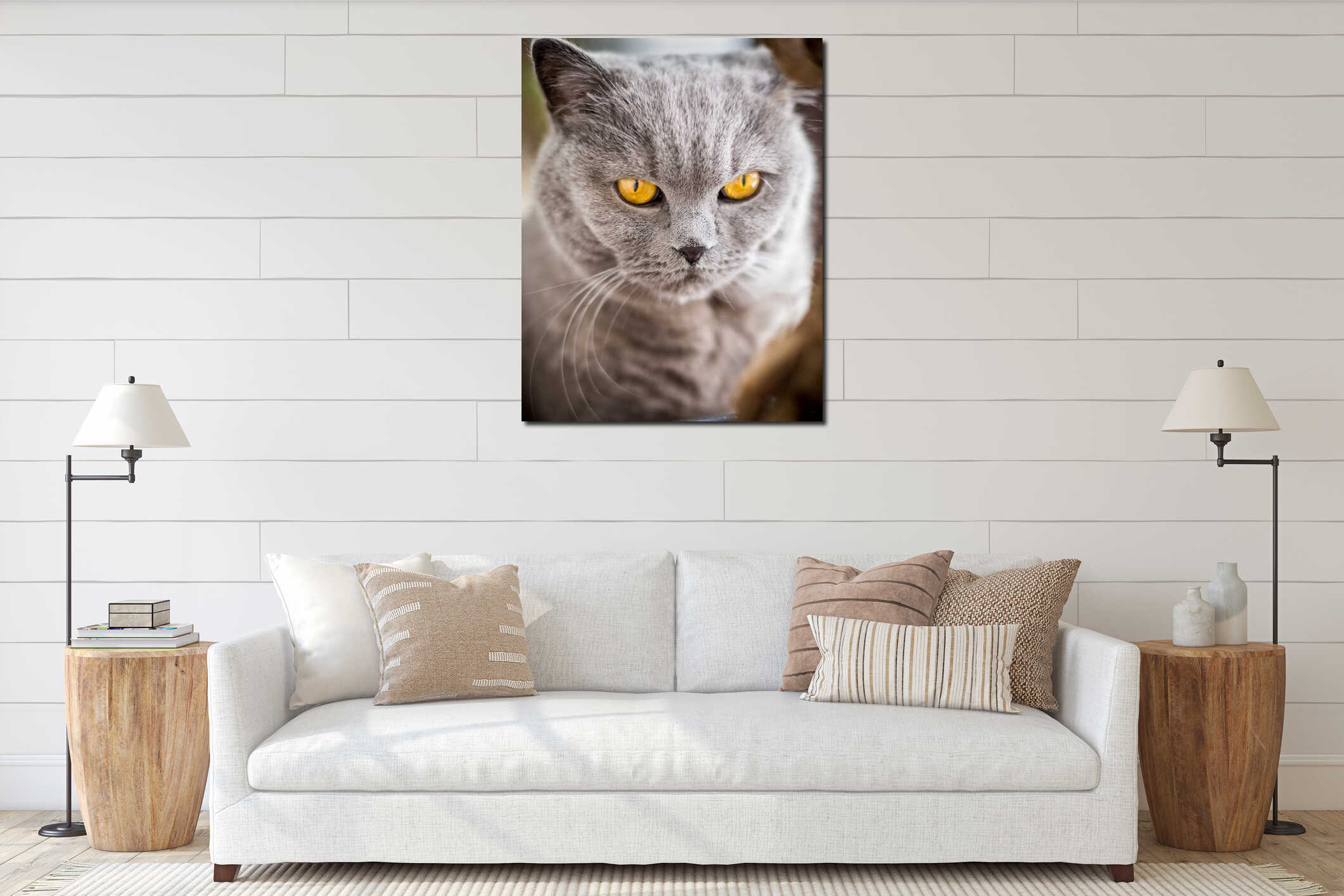 Canvas hanging interior mockup