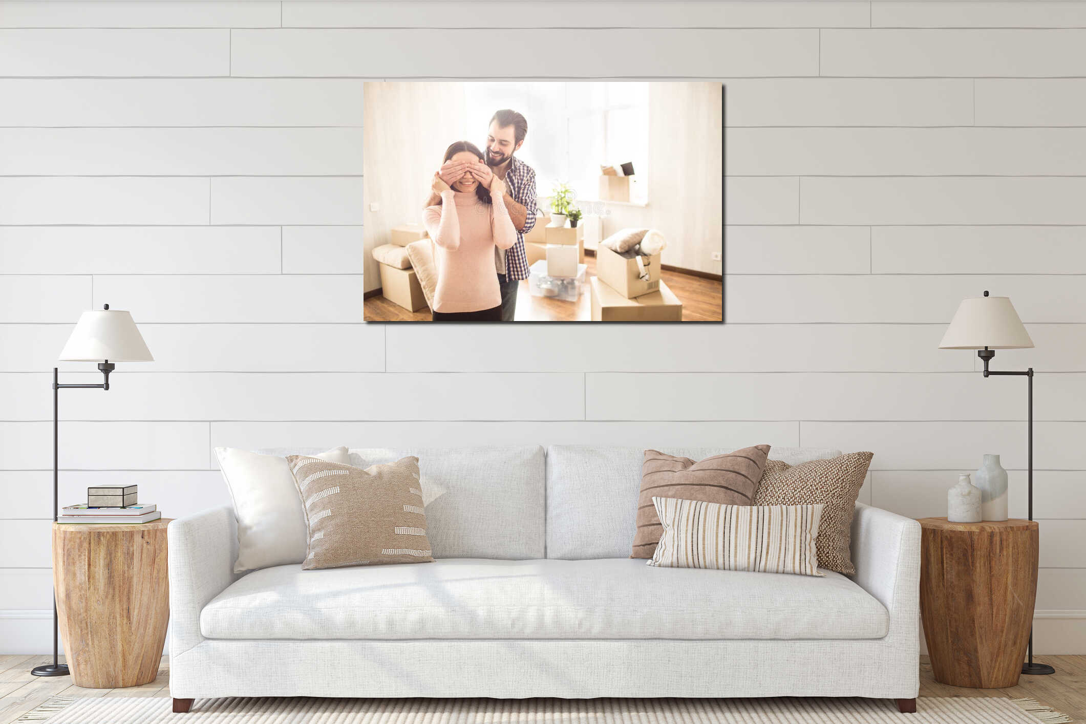 Canvas hanging interior mockup