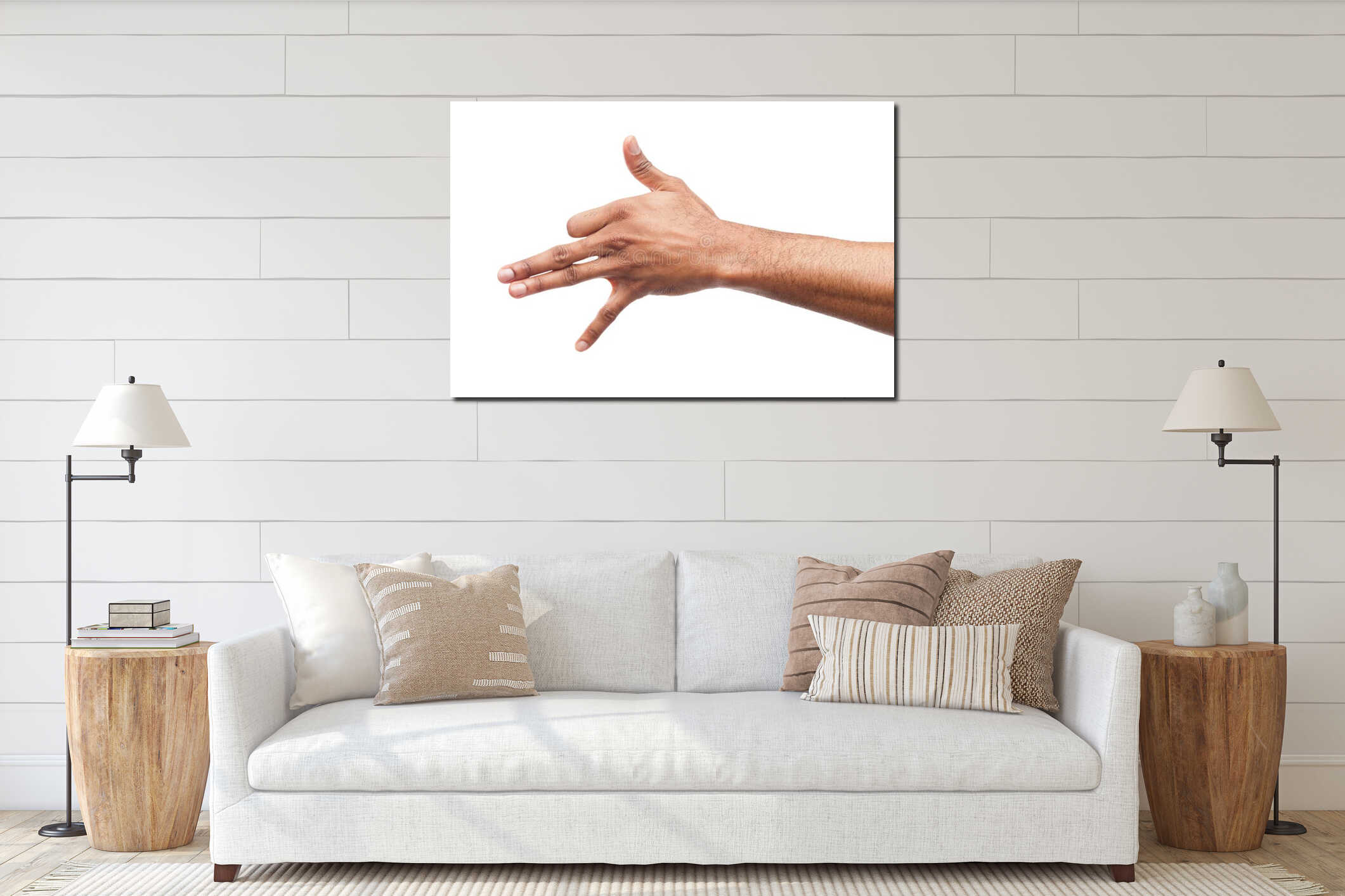 Canvas hanging interior mockup