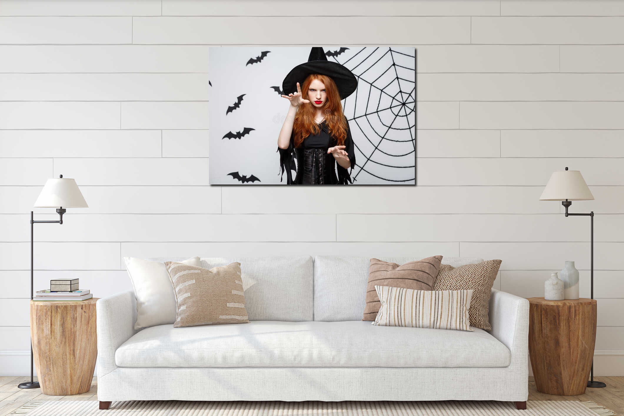 Canvas hanging interior mockup