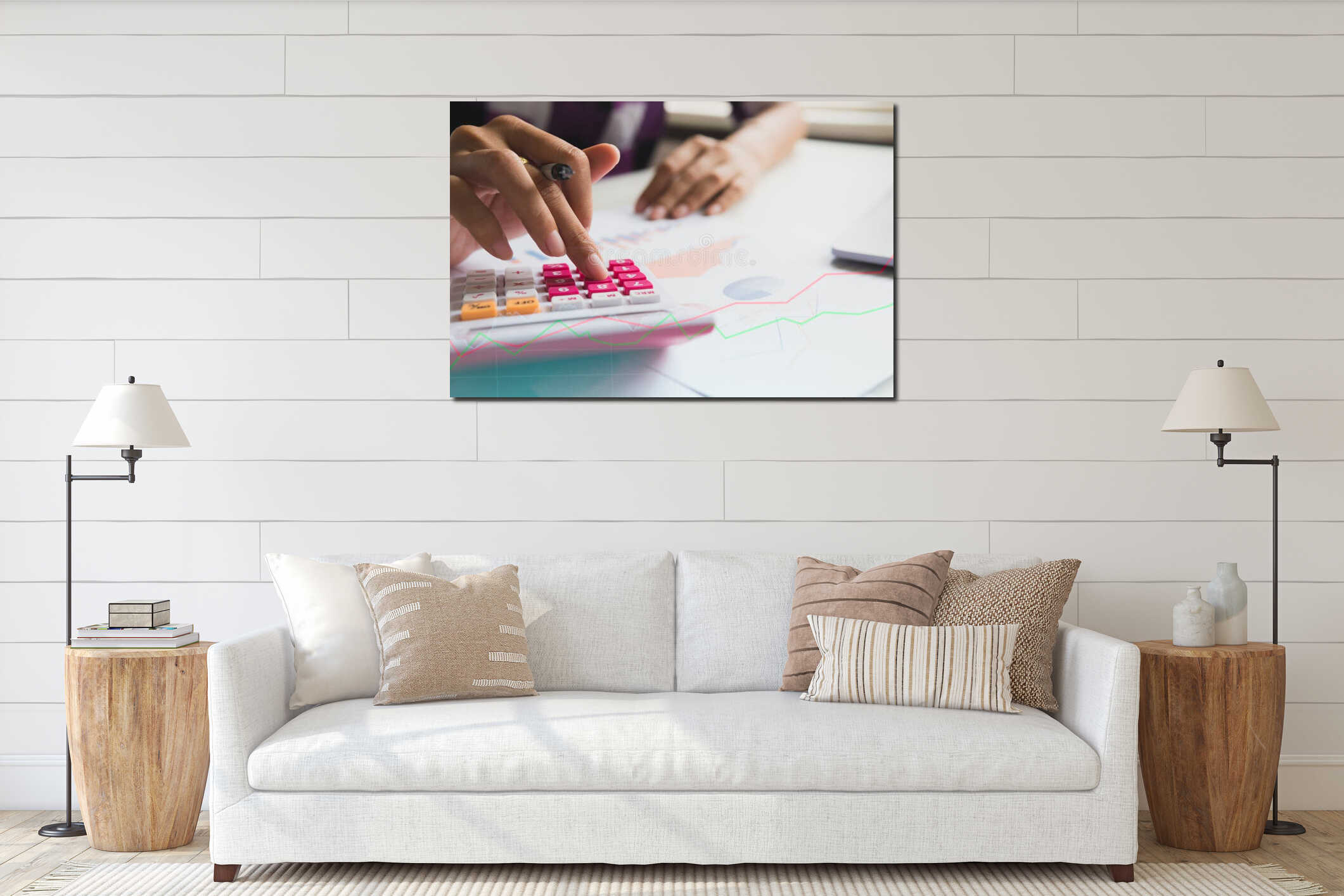 Canvas hanging interior mockup