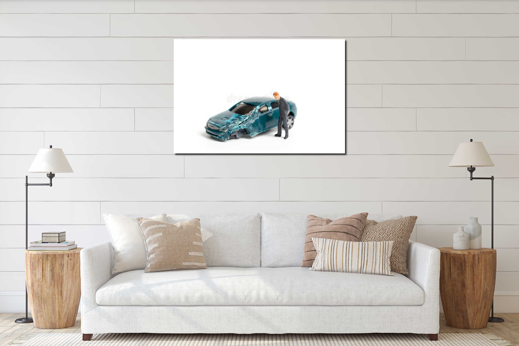 Canvas hanging interior mockup