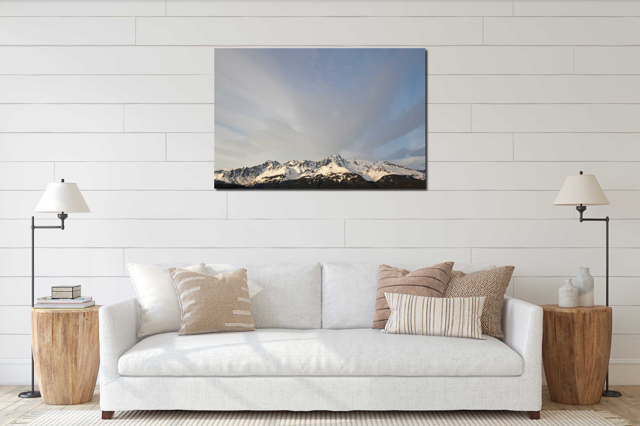 Canvas hanging interior mockup