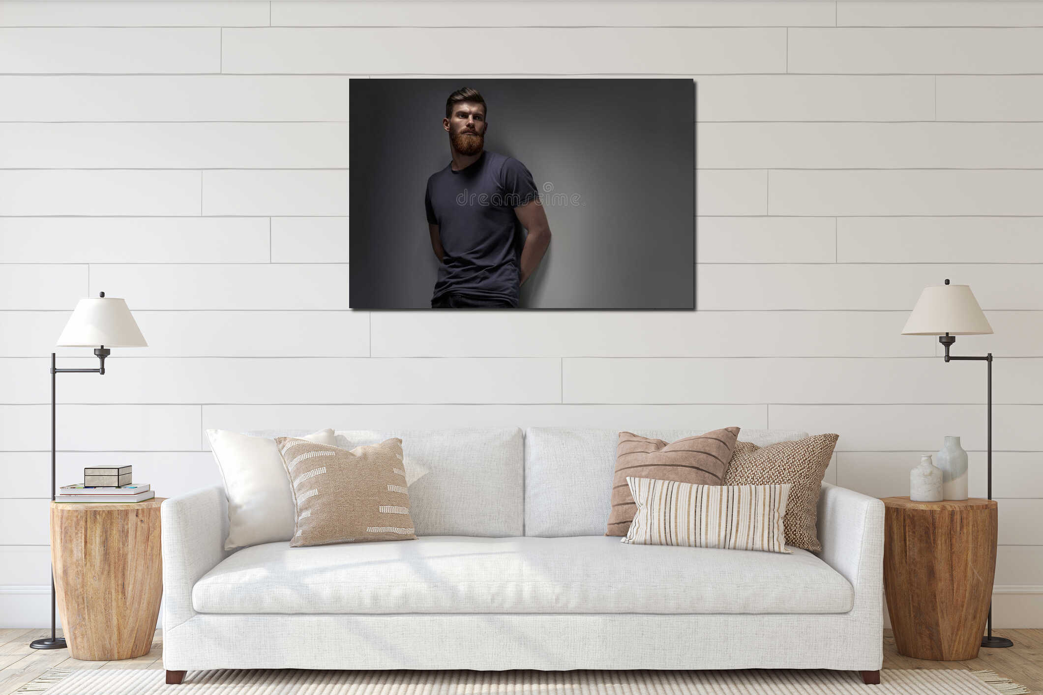 Canvas hanging interior mockup