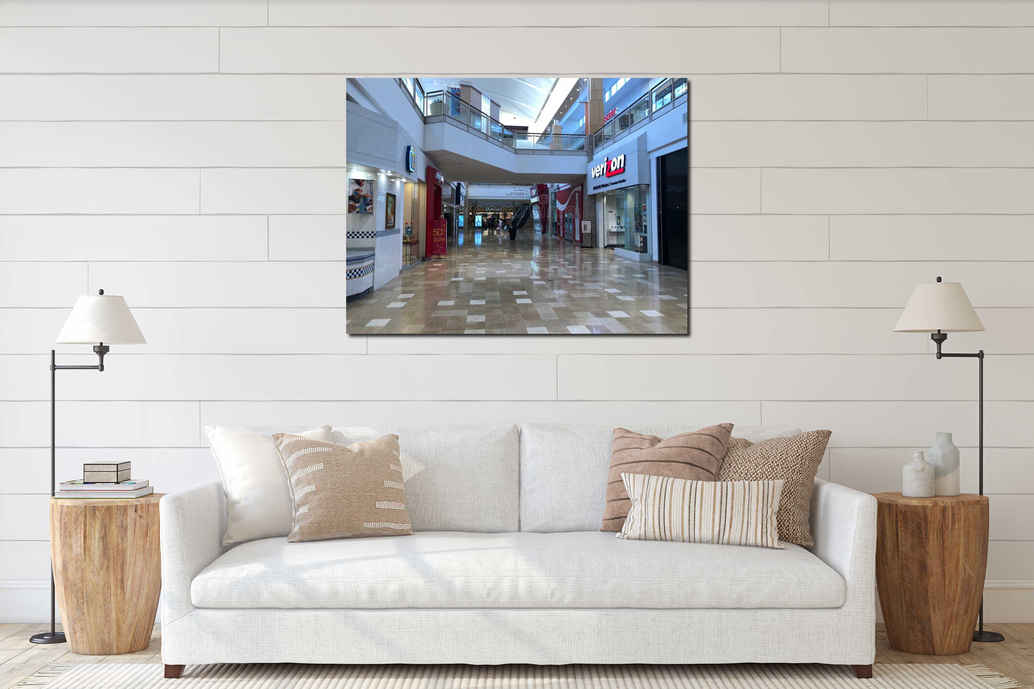 Canvas hanging interior mockup