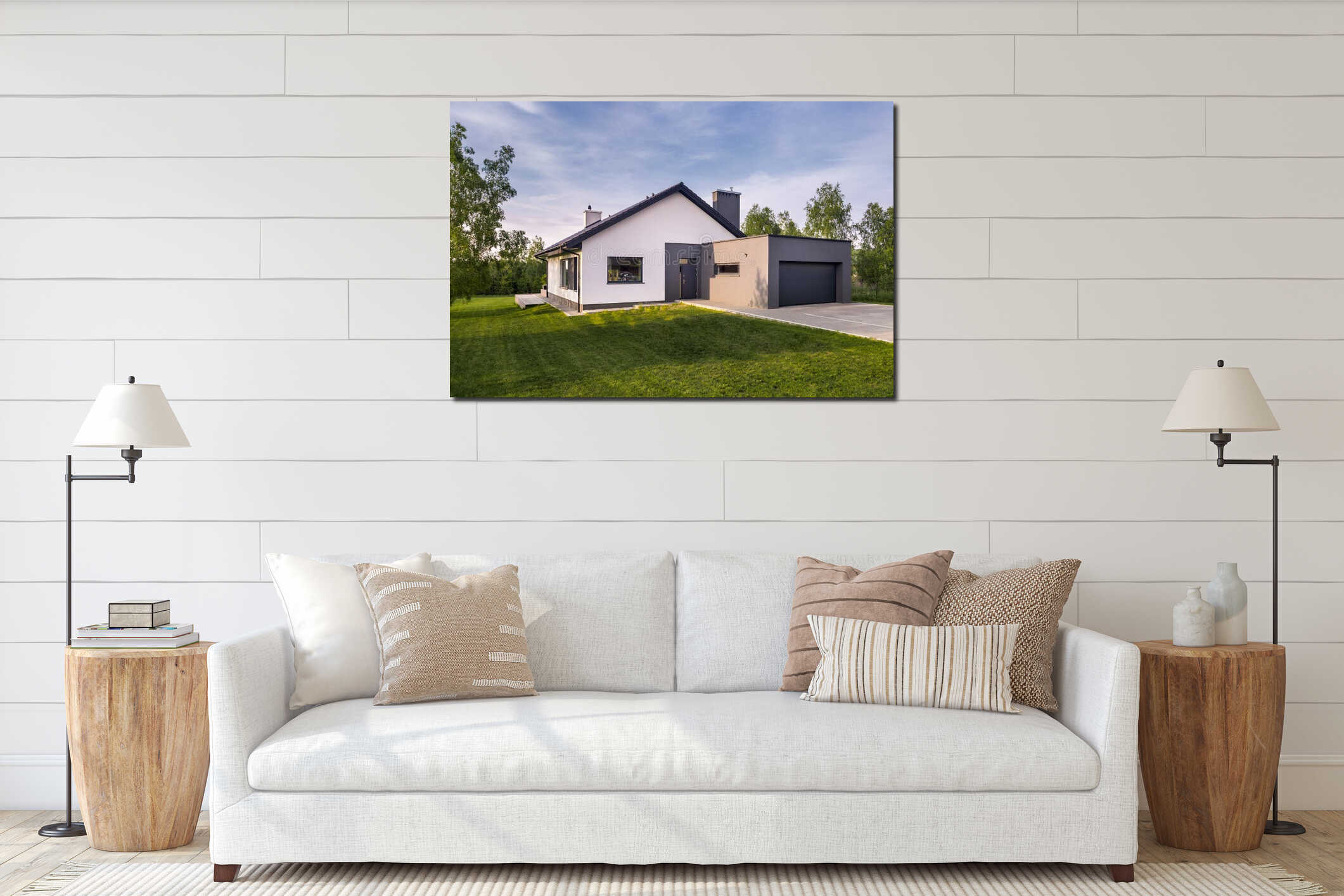 Canvas hanging interior mockup