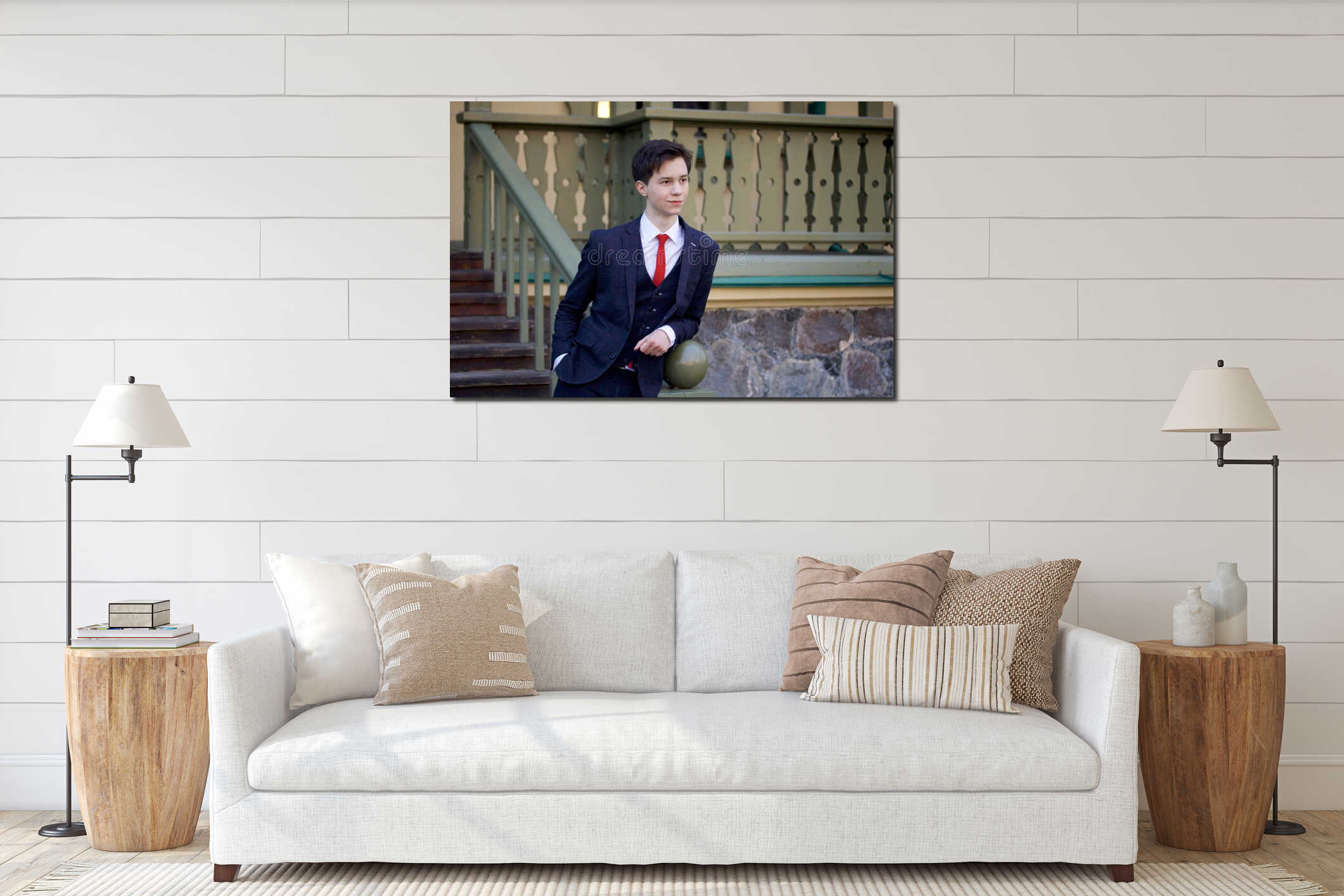 Canvas hanging interior mockup