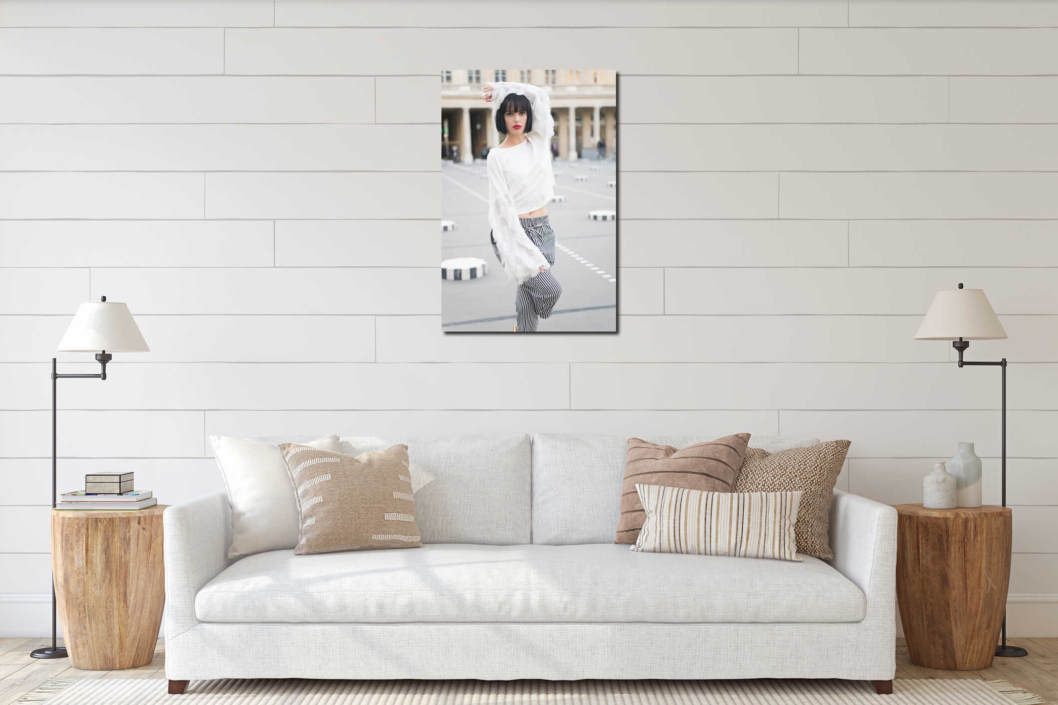 Canvas hanging interior mockup