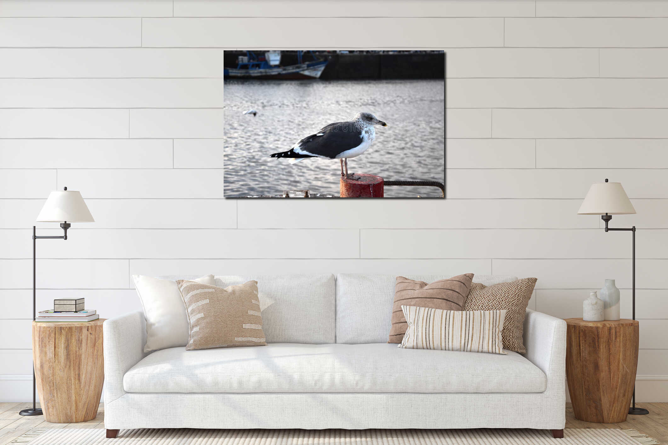 Canvas hanging interior mockup