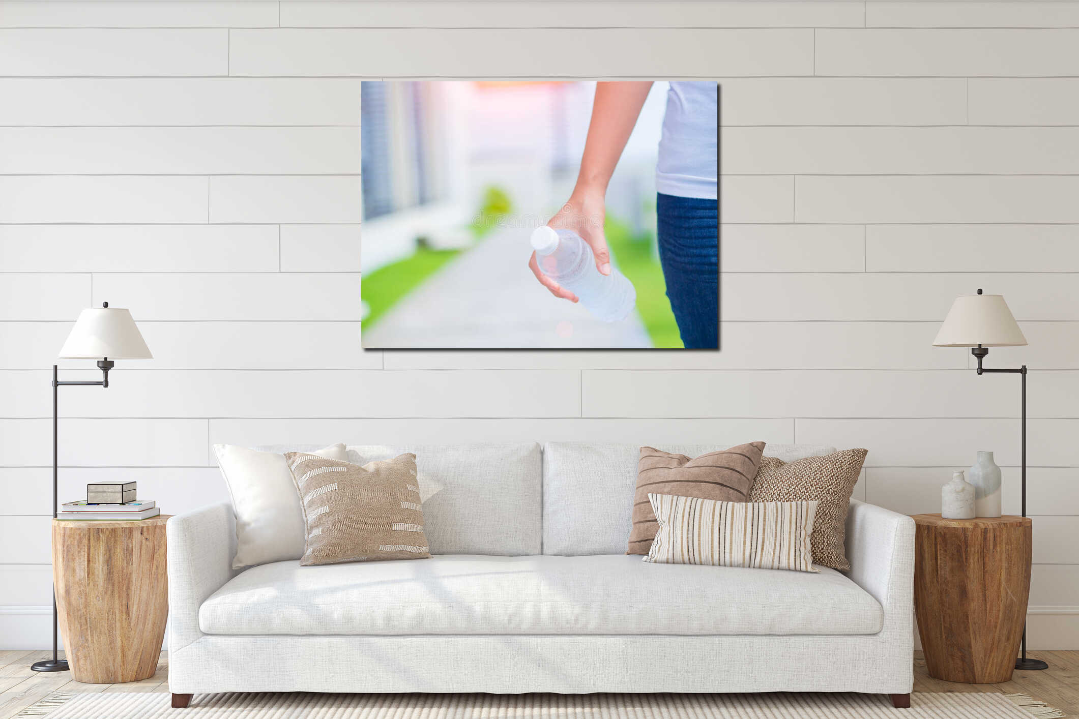 Canvas hanging interior mockup
