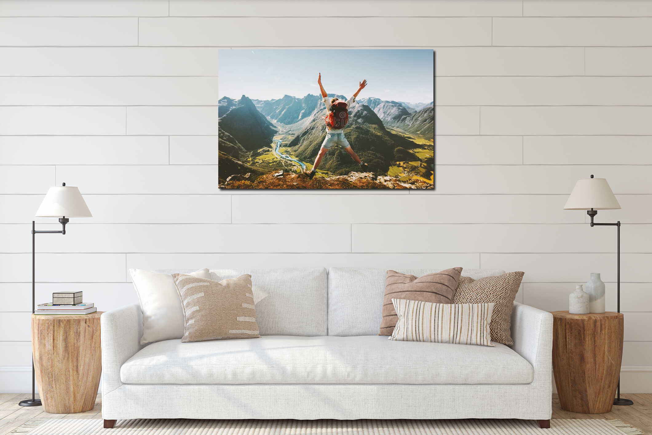 Canvas hanging interior mockup