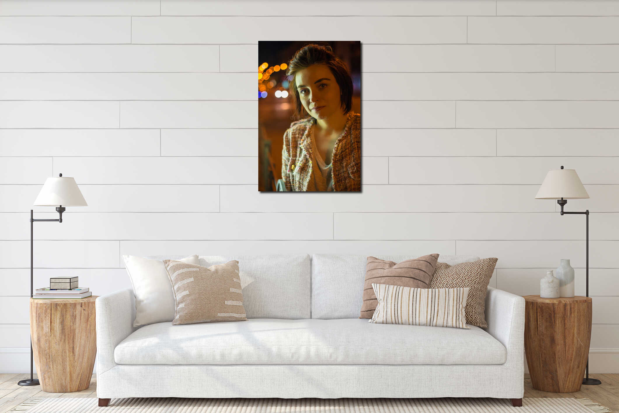 Canvas hanging interior mockup